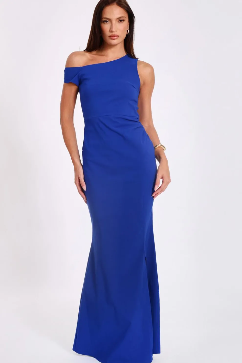 Royal Blue Asymmetric Maxi Dress