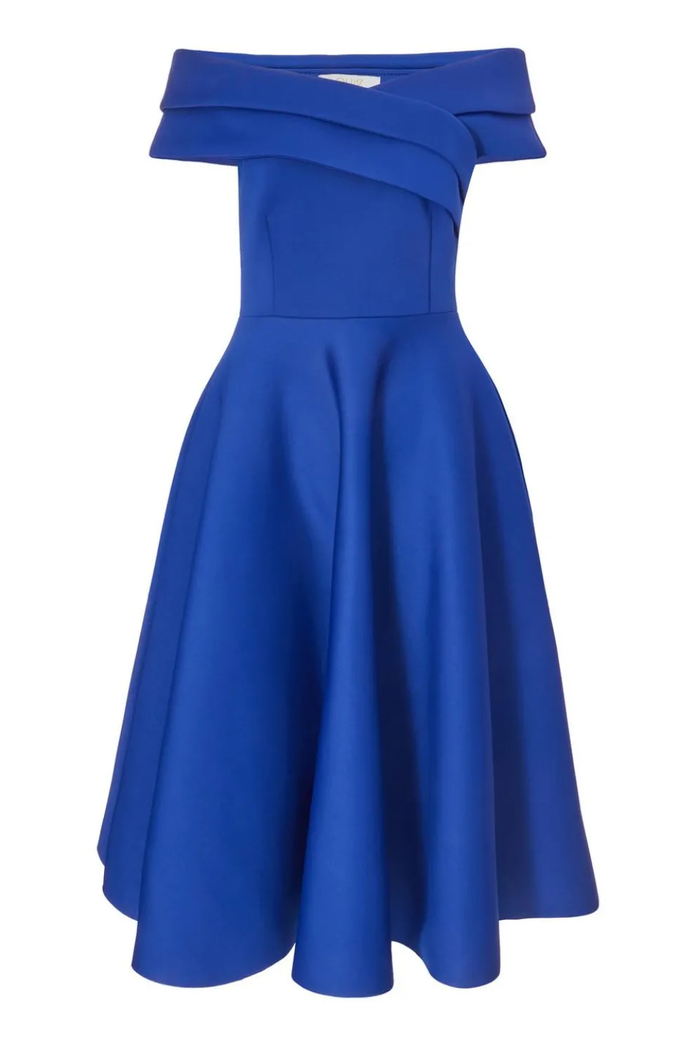 Royal Blue Bardot Midi Dress