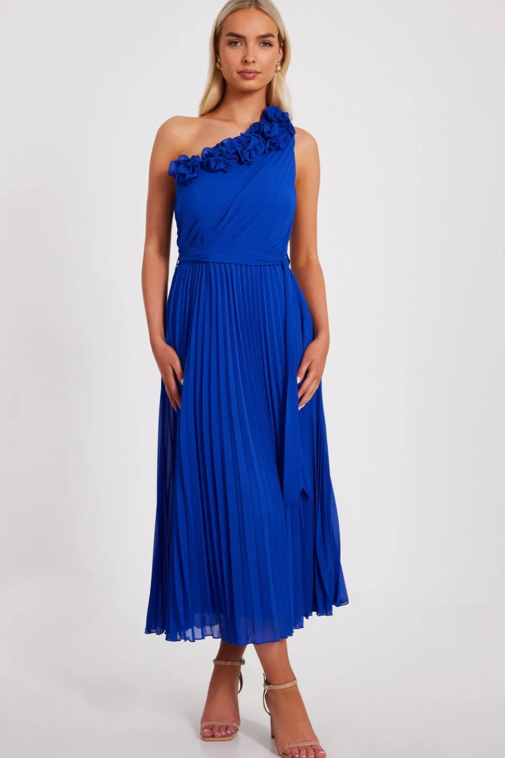 Royal Blue Chiffon Midaxi Dress