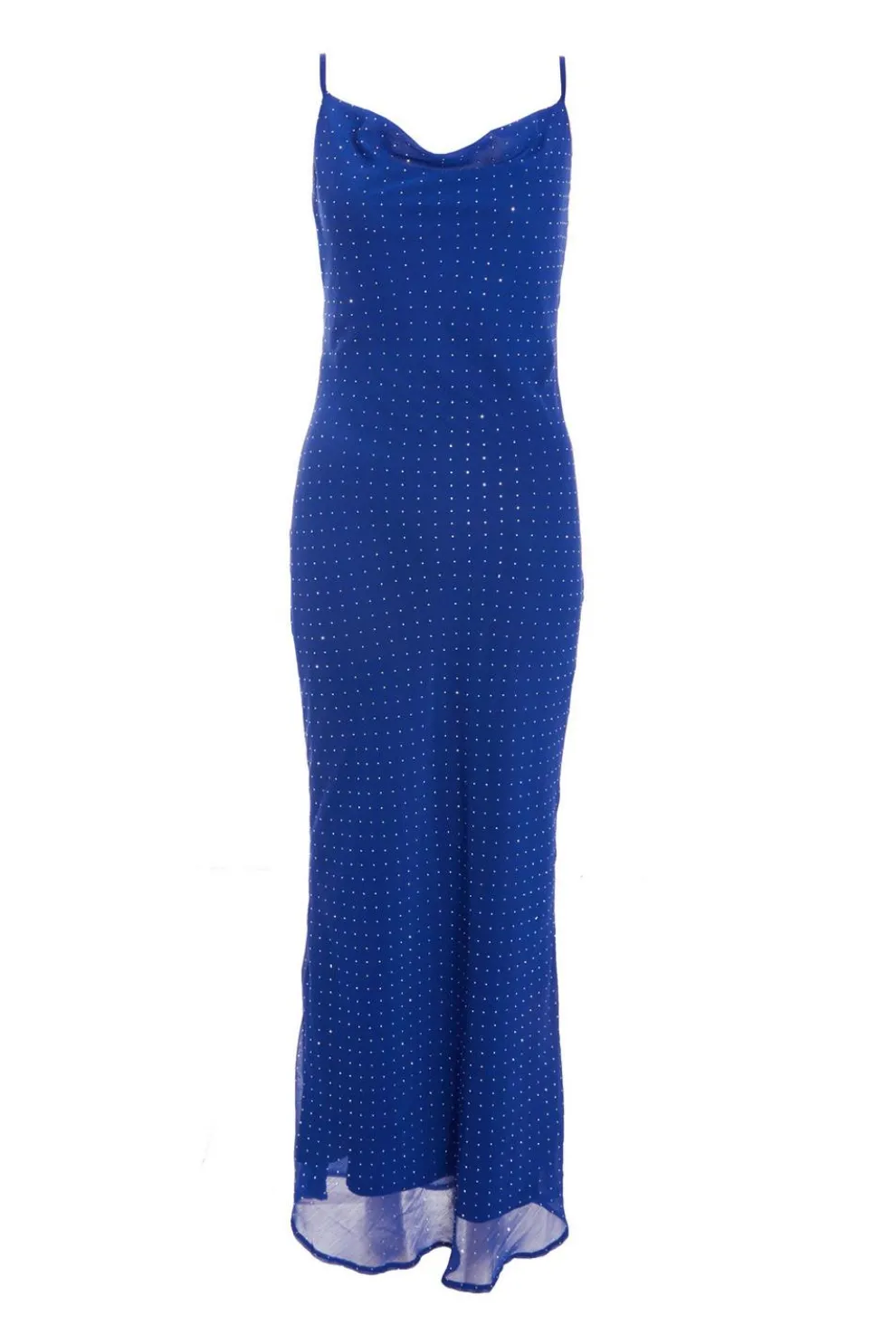Royal Blue Diamante Maxi Dress