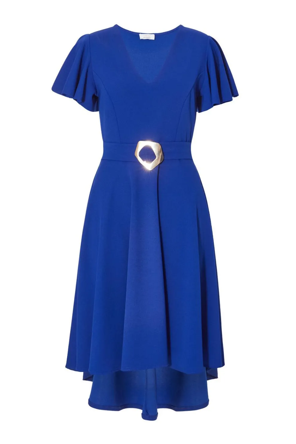 Royal Blue Dip Hem Midi Dress