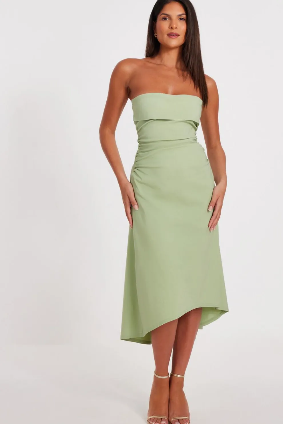 Sage Bandeau Midi Dress