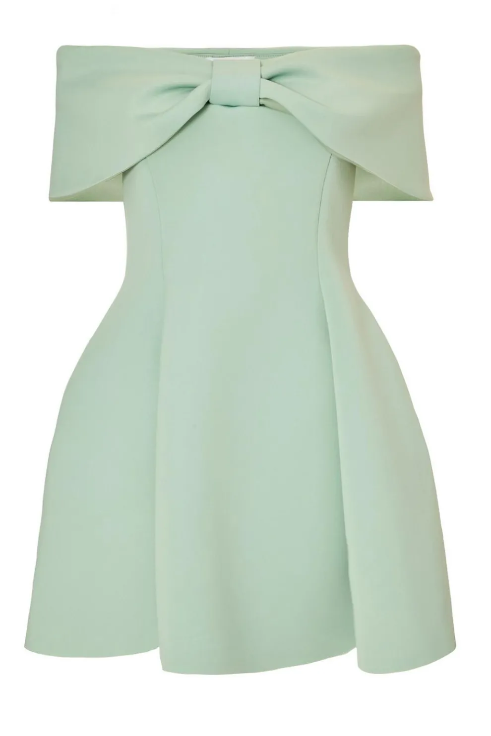 Sage Bardot Bow Skater Dress