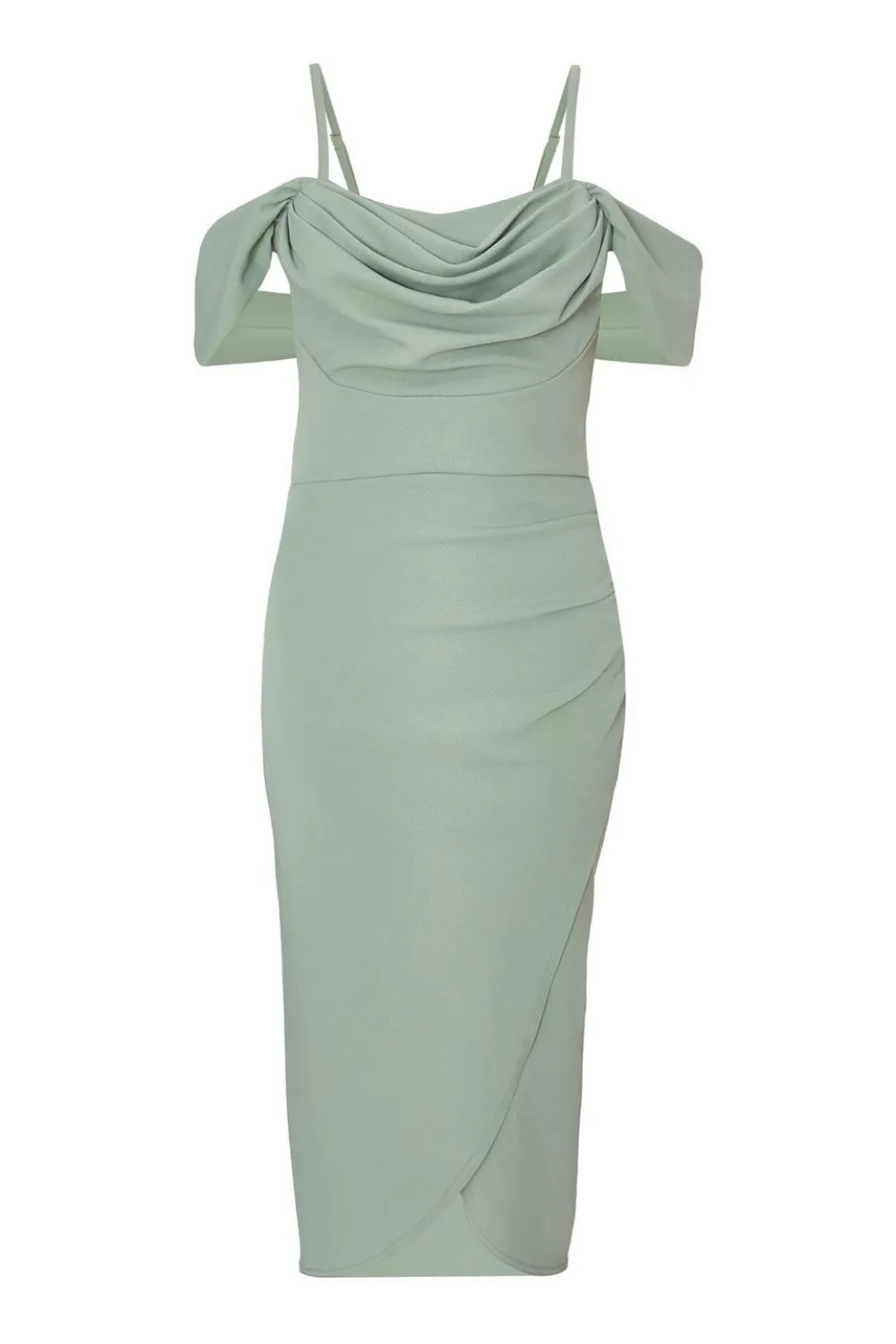 Sage Cold Shoulder Midi Dress
