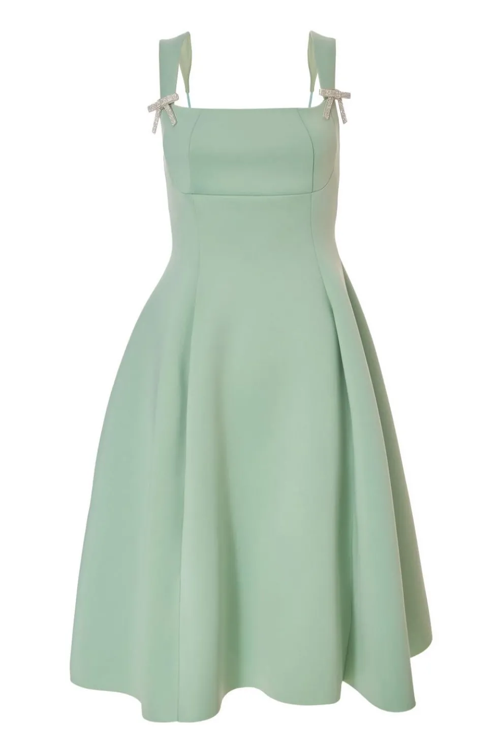 Sage Diamante Bow Midi Dress