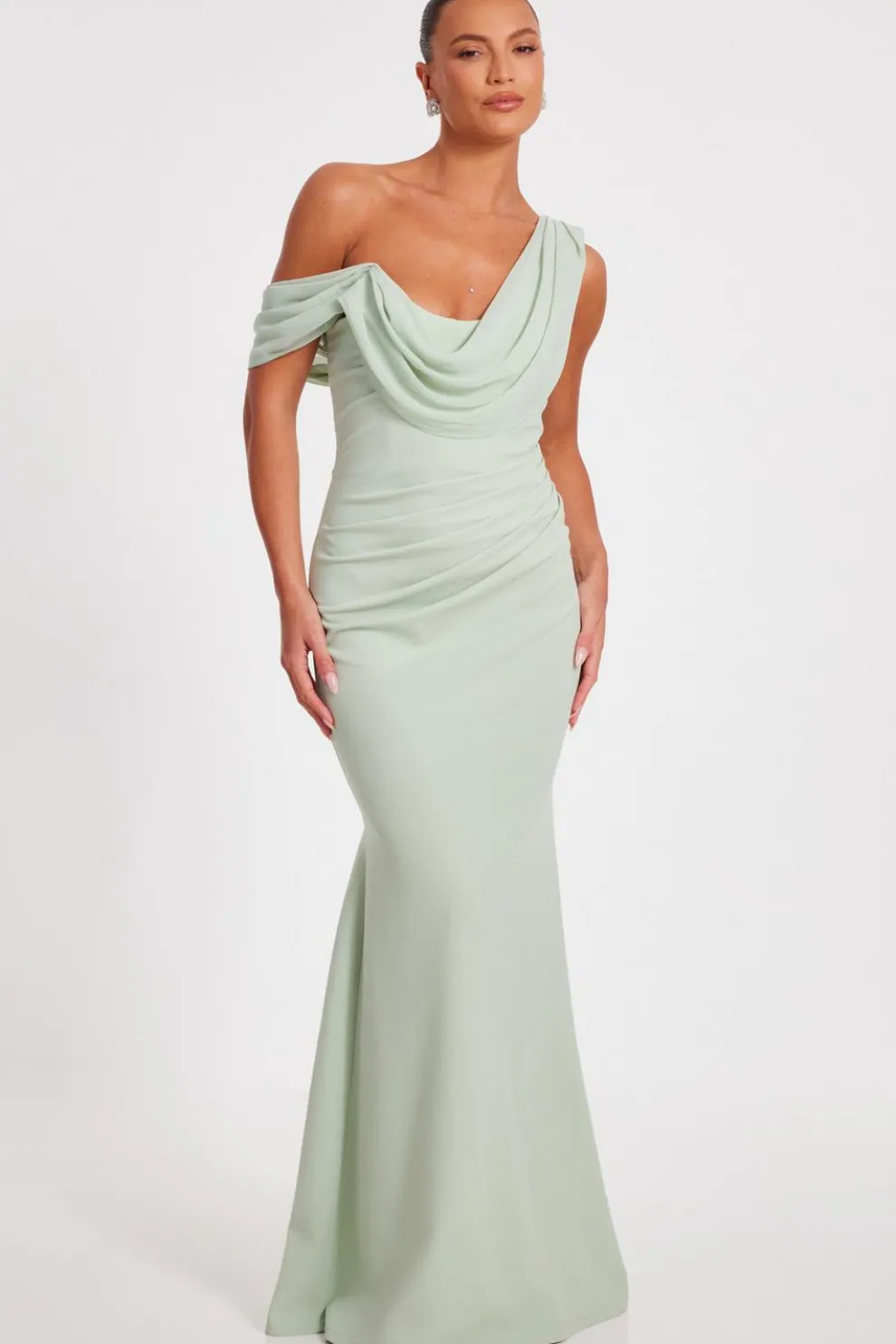 Sage Drop Sleeve Maxi Dress