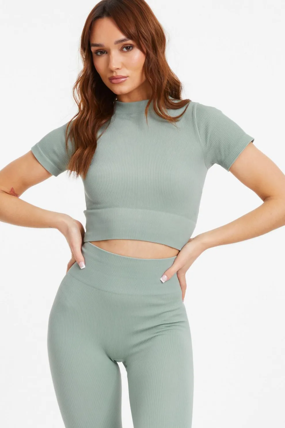 Sage Seamless Crop Top