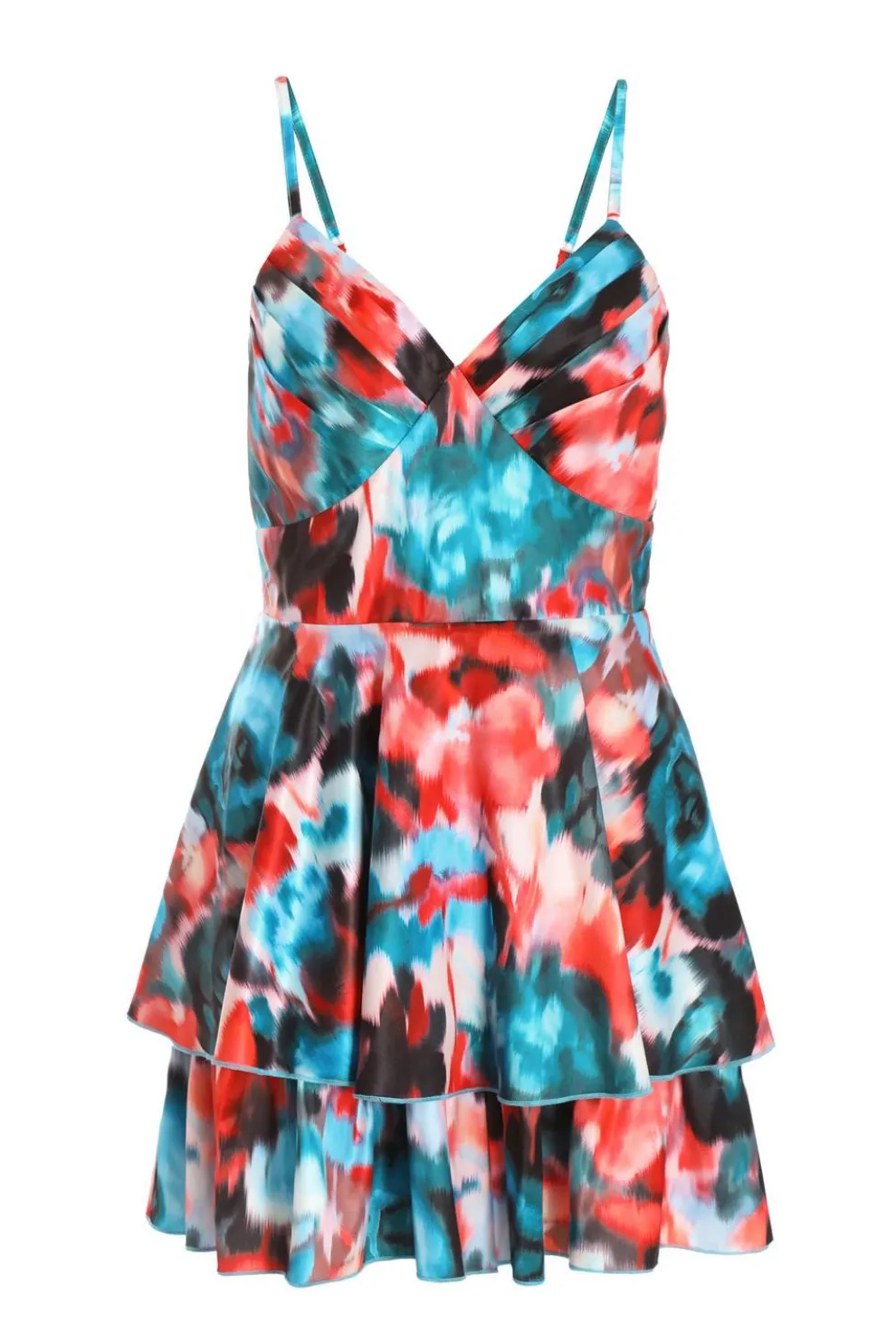 Satin Smudge Print Playsuit