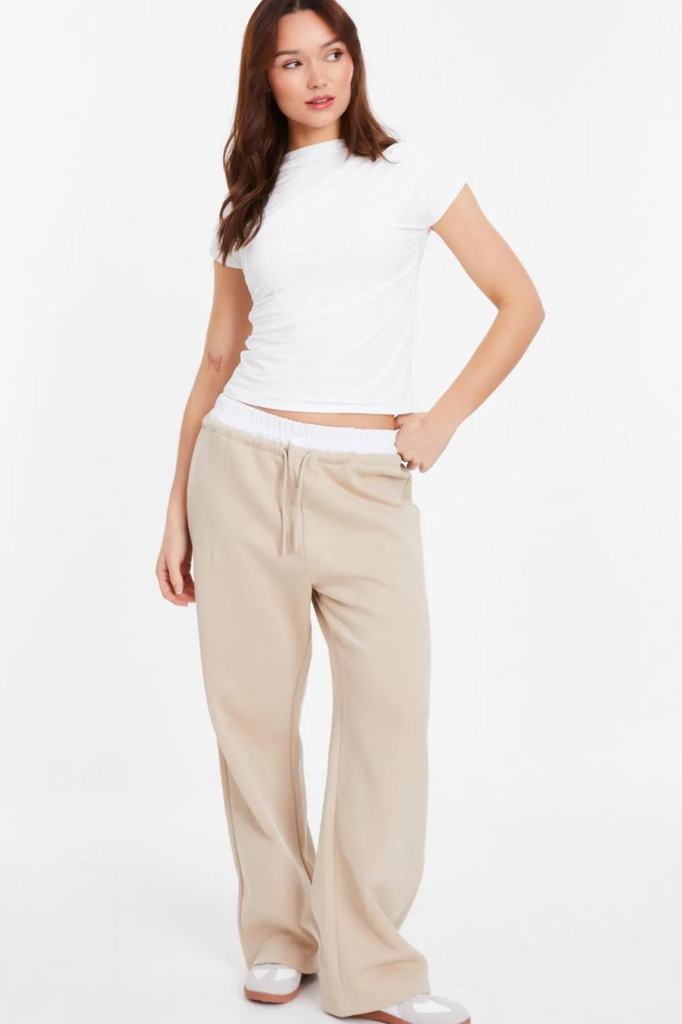 Satin Wide Leg Double Waist Jogger