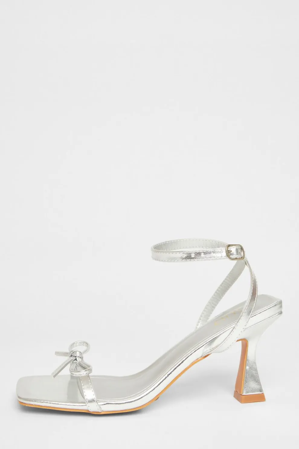 Silver Bow Detail Heels