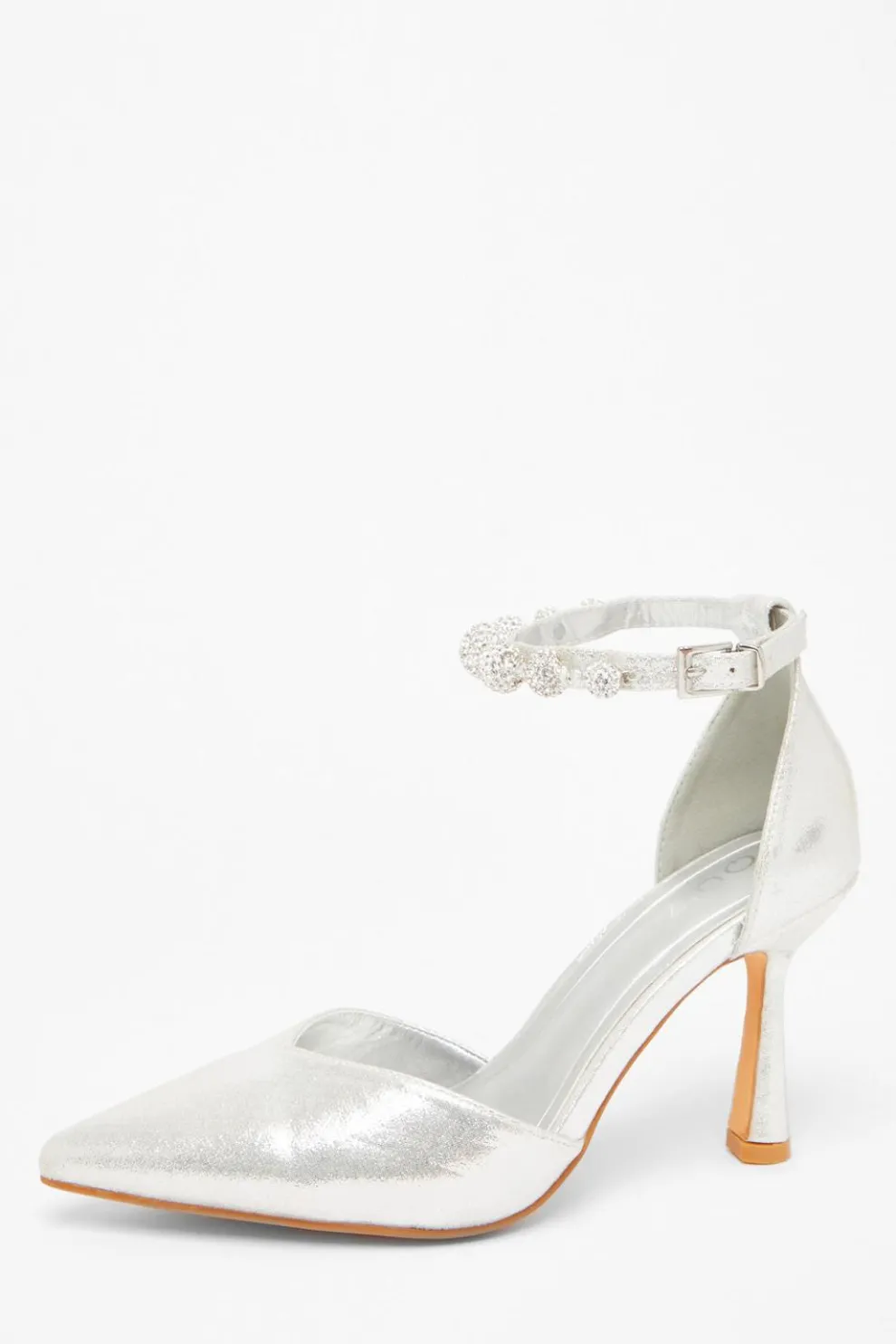 Silver Diamante Ball Court Heels
