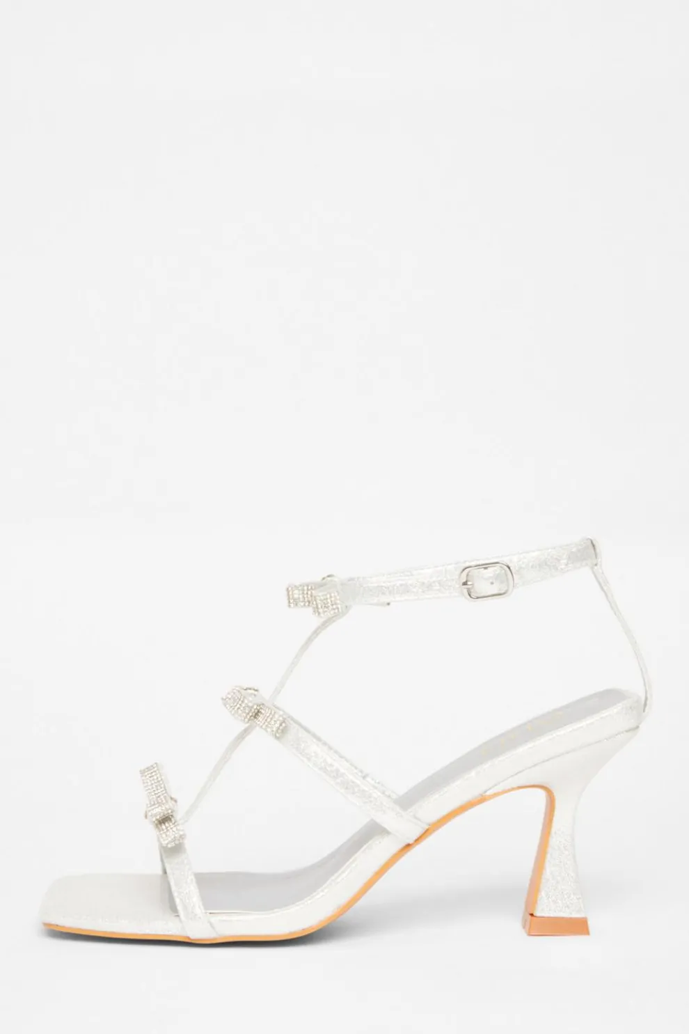 Silver Diamante Bow Heels