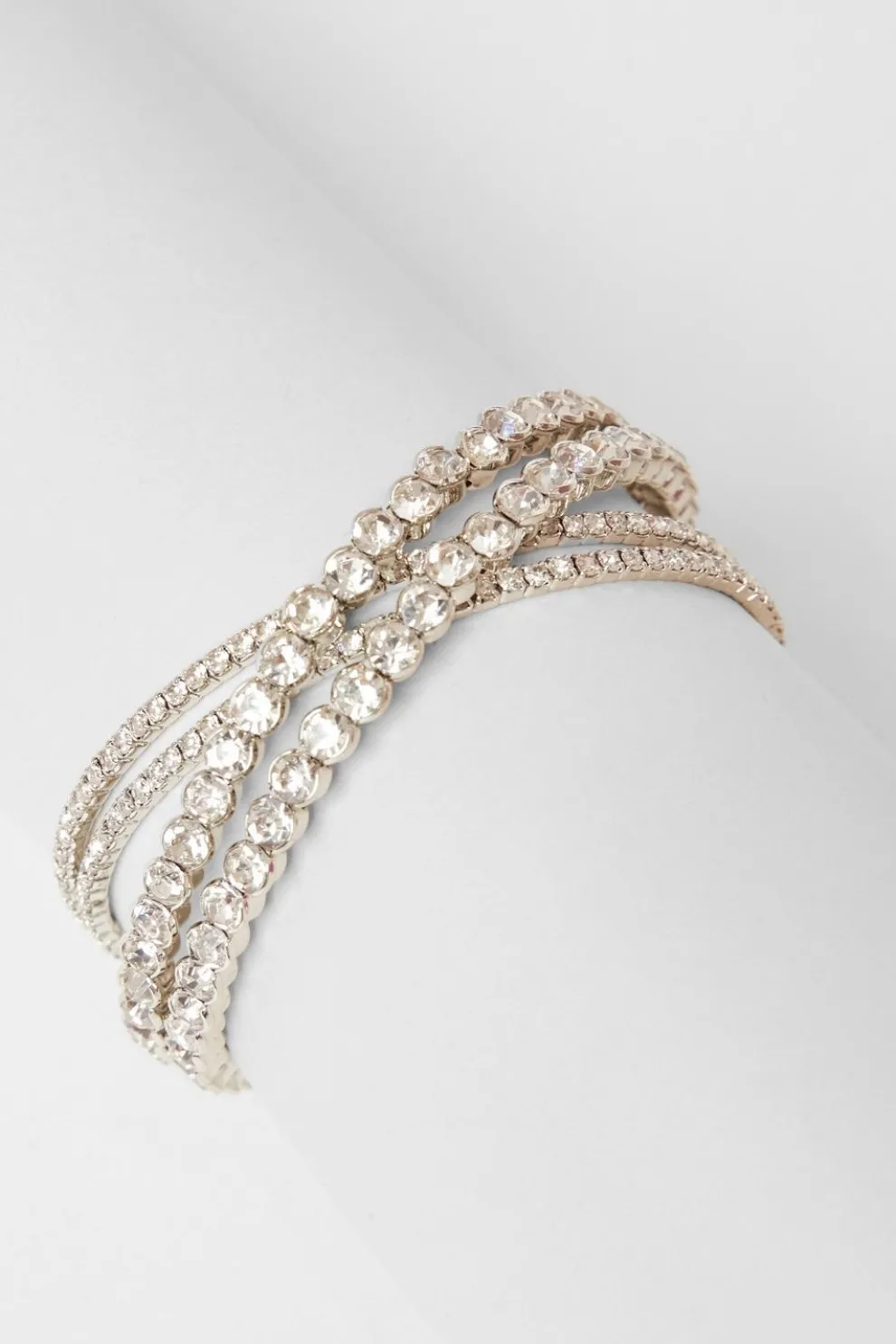 Silver Diamante Cuff Bracelet