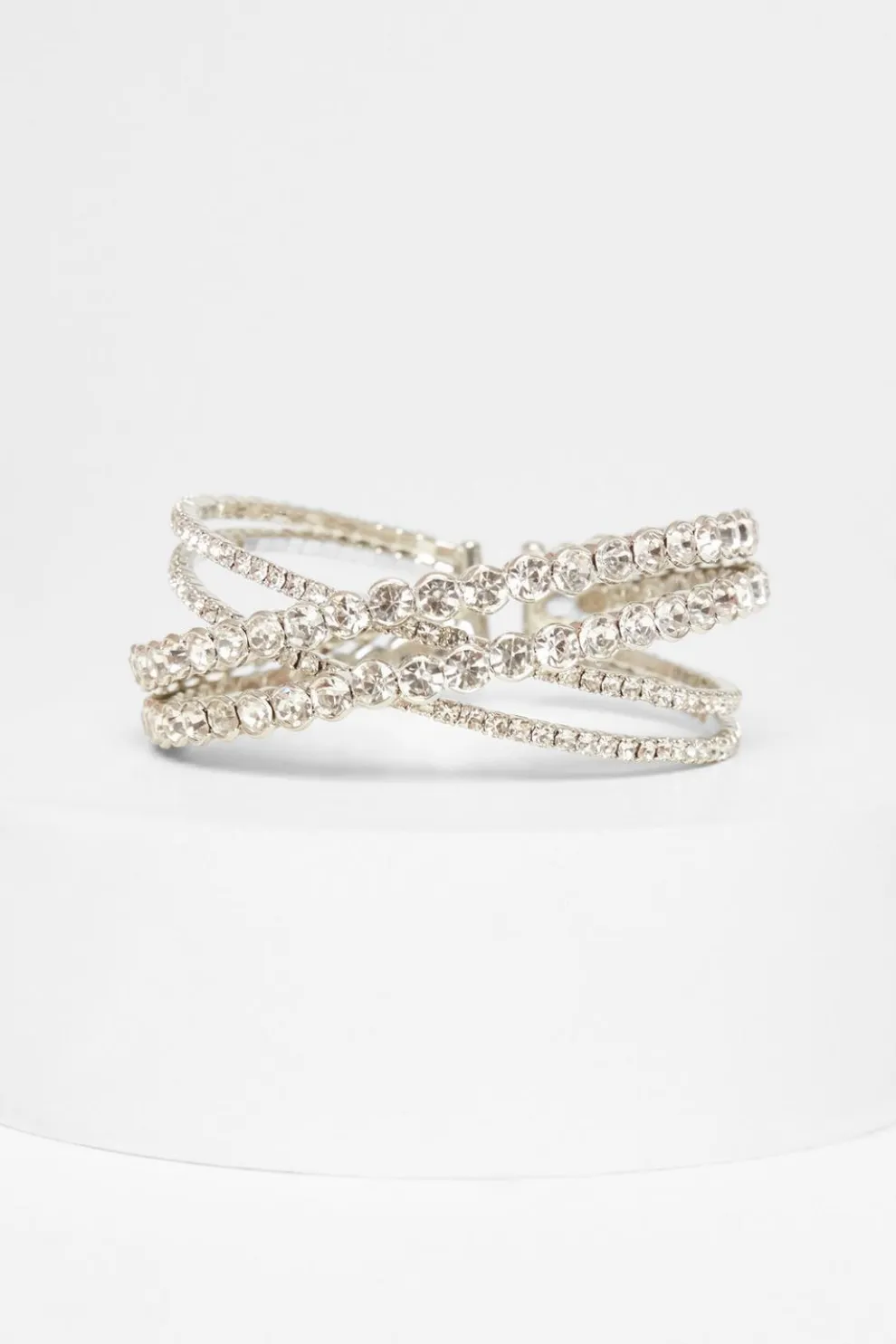Silver Diamante Cuff Bracelet