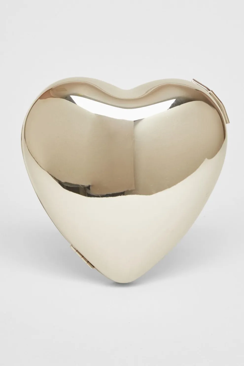 Silver Metal Heart Box Bag