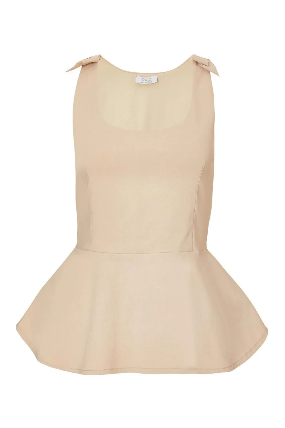 Stone Bow Strap Peplum Top