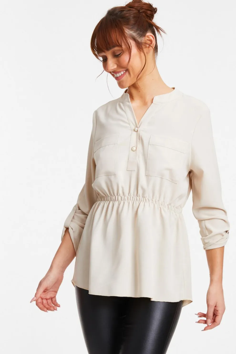 Stone Button Up Blouse