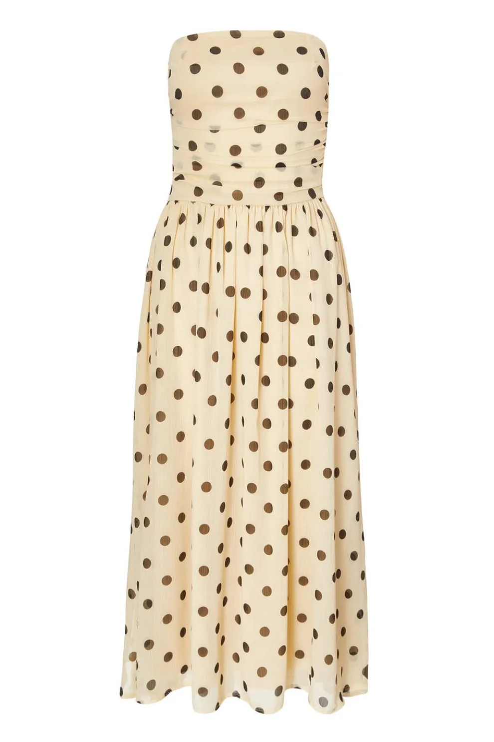 Stone Chiffon Polka Dot Midi Dress