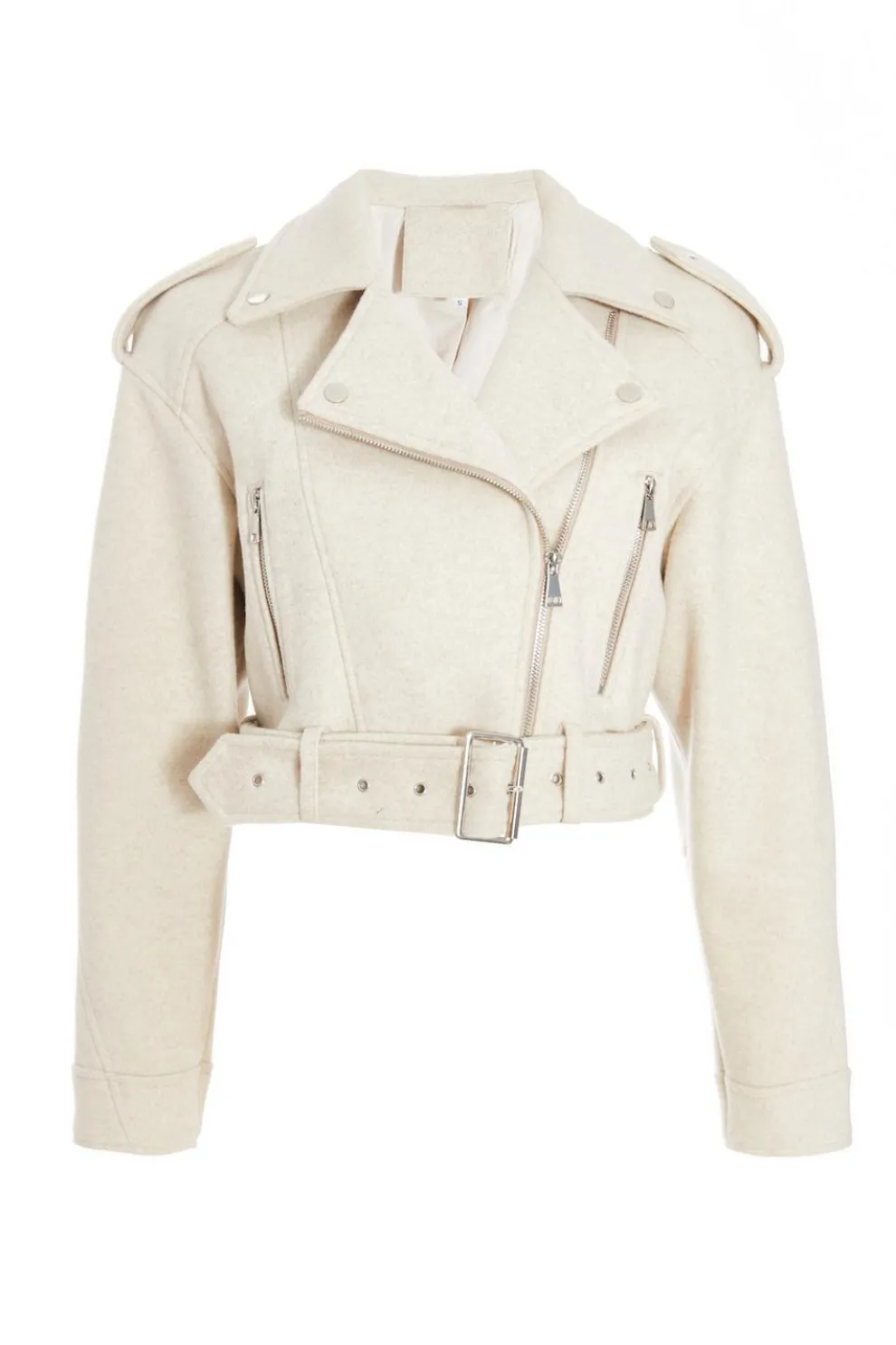 Stone Cropped Biker Jacket
