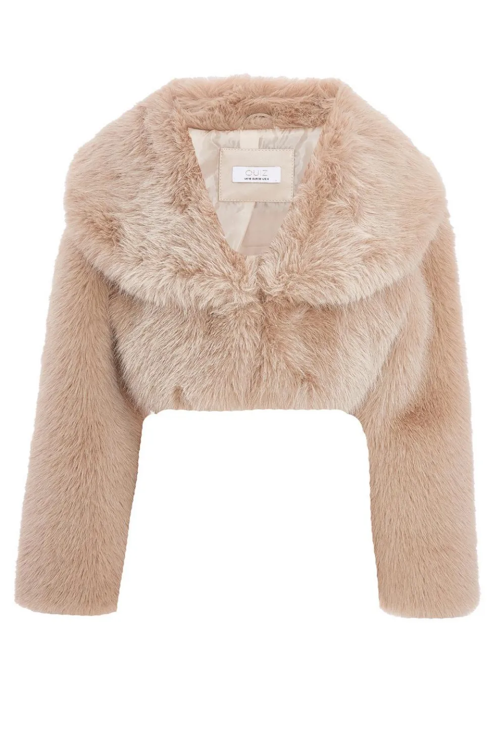 Stone Faux Fur Cropped Jacket