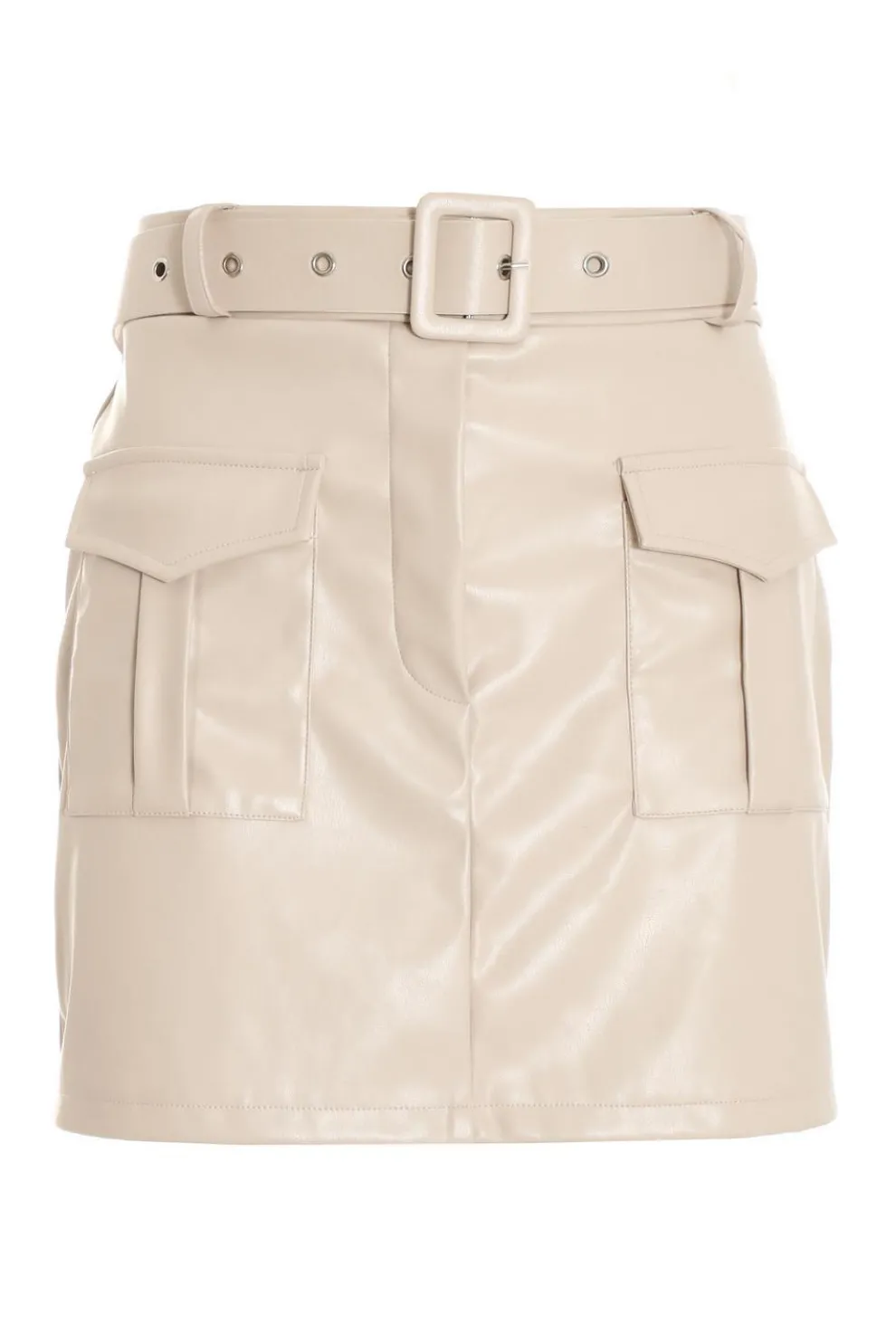Stone Faux Leather Skort