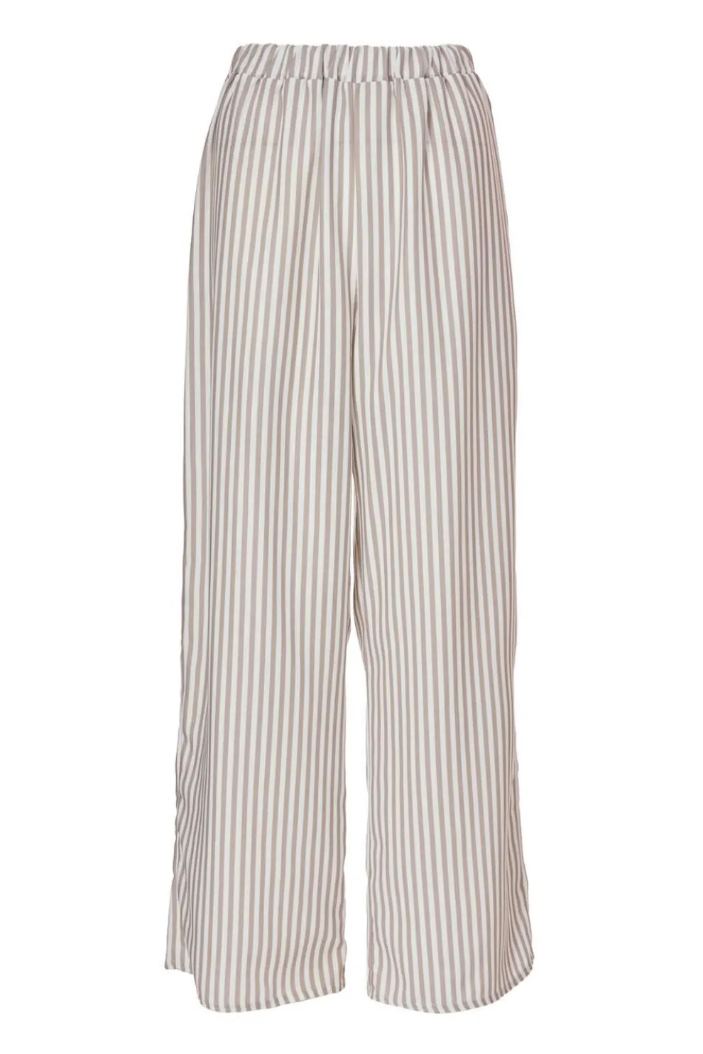 Stone Striped Wide Leg Trousers