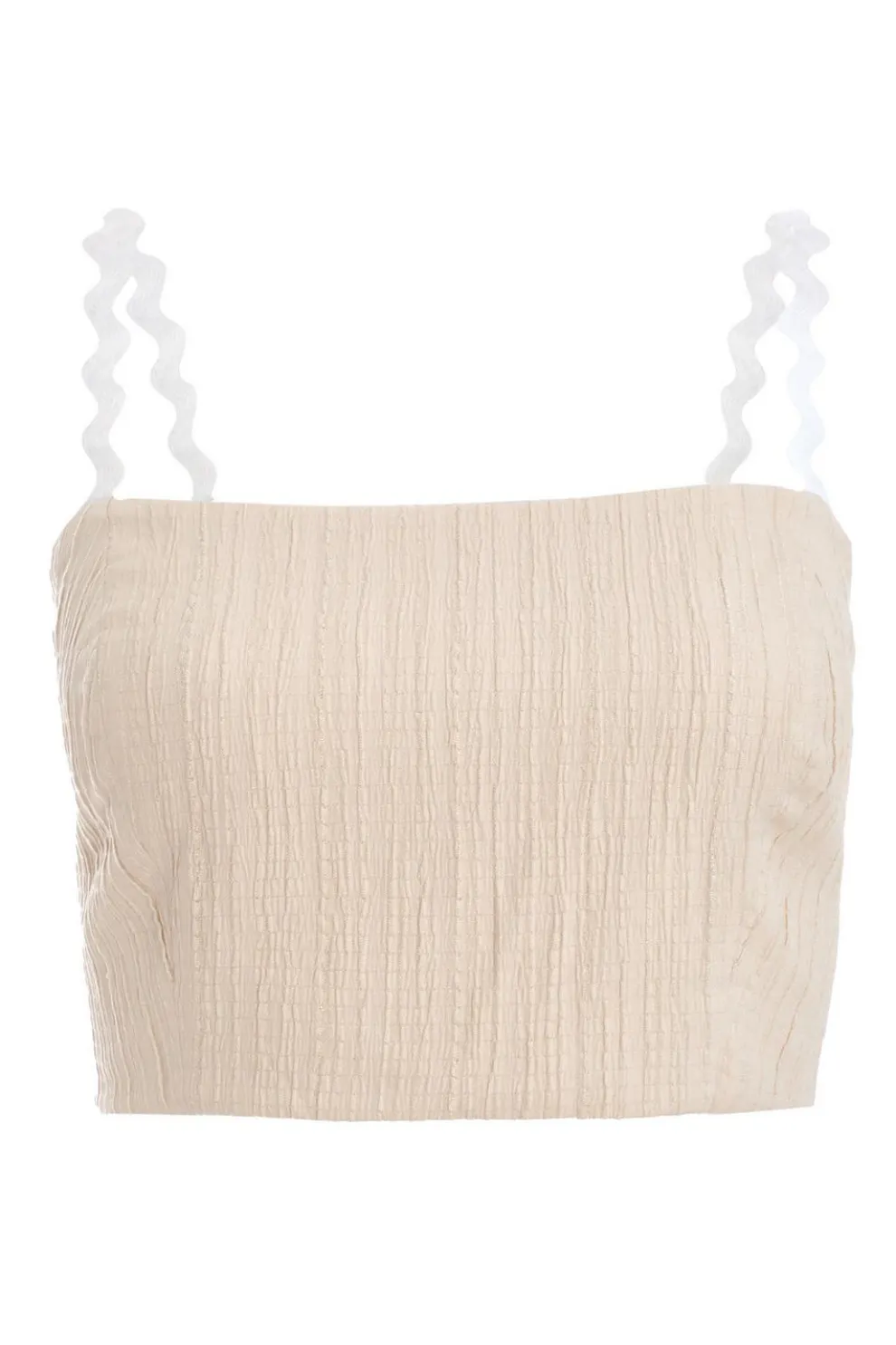 Stone Wavy Trim Crop Top
