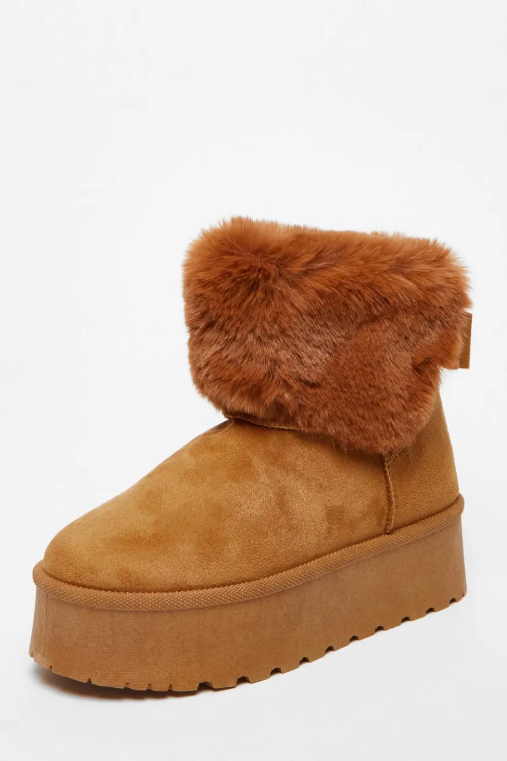 Tan Faux Suede Ankle Boots