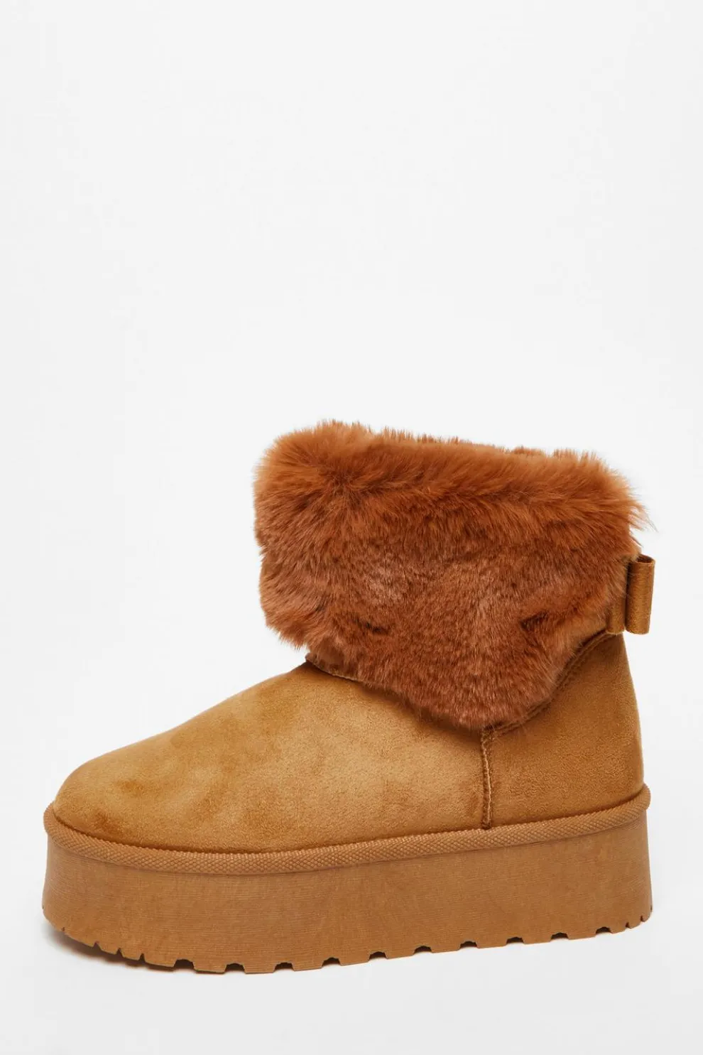Tan Faux Suede Ankle Boots