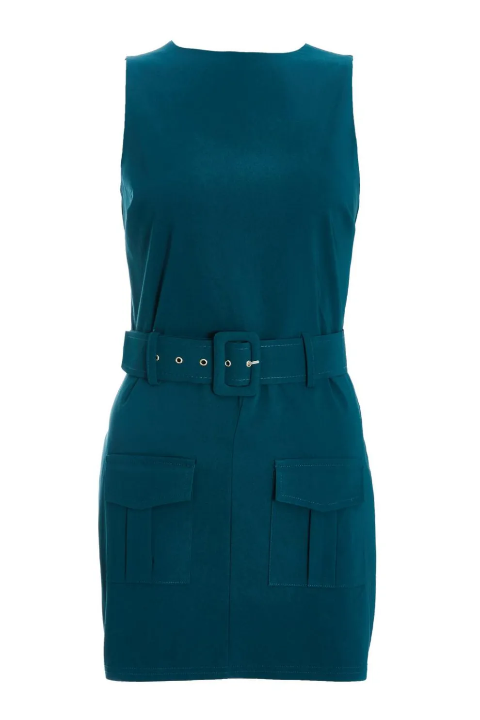 Teal Round Neck Skort Playsuit