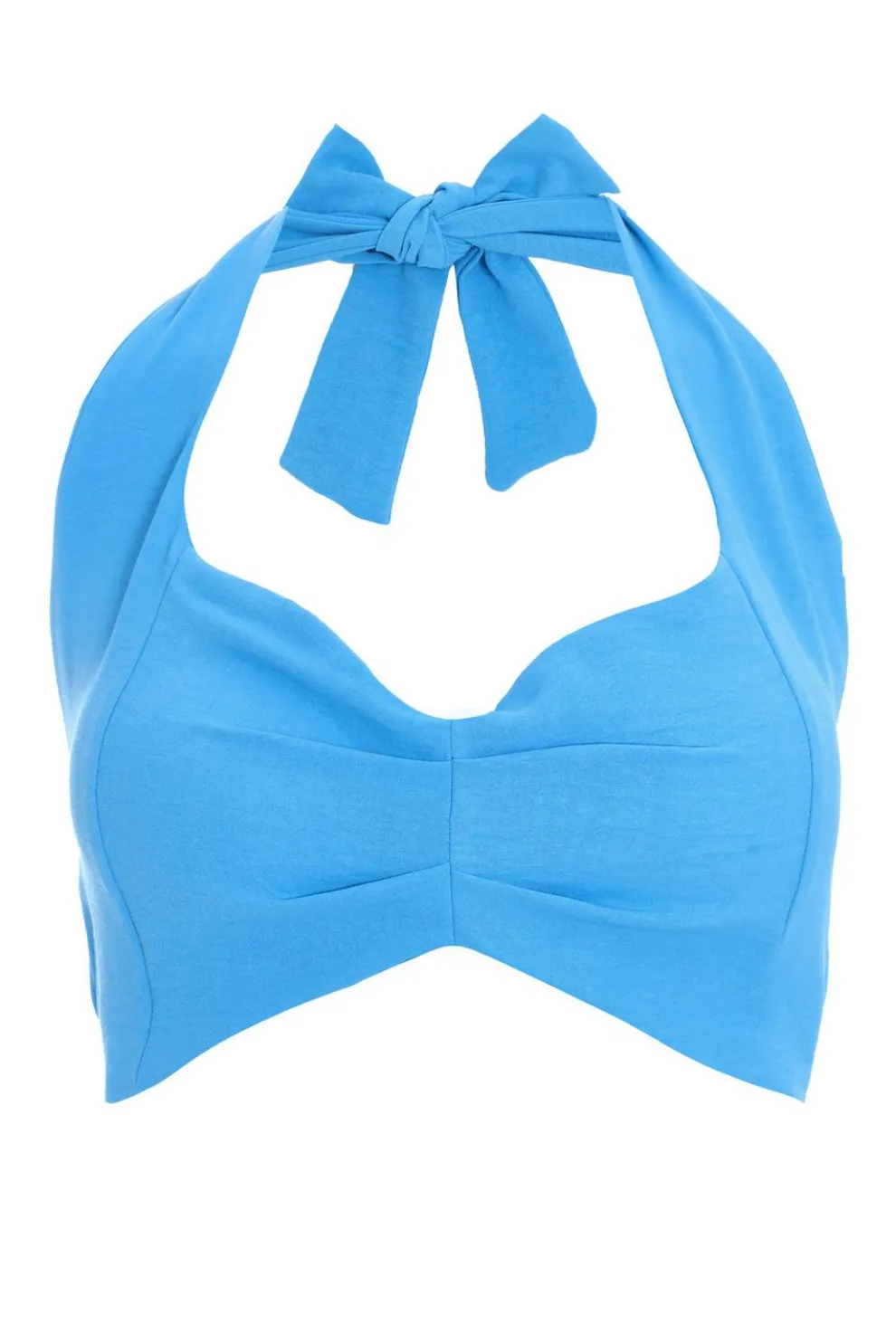 Turquoise Halter Neck Crop Top
