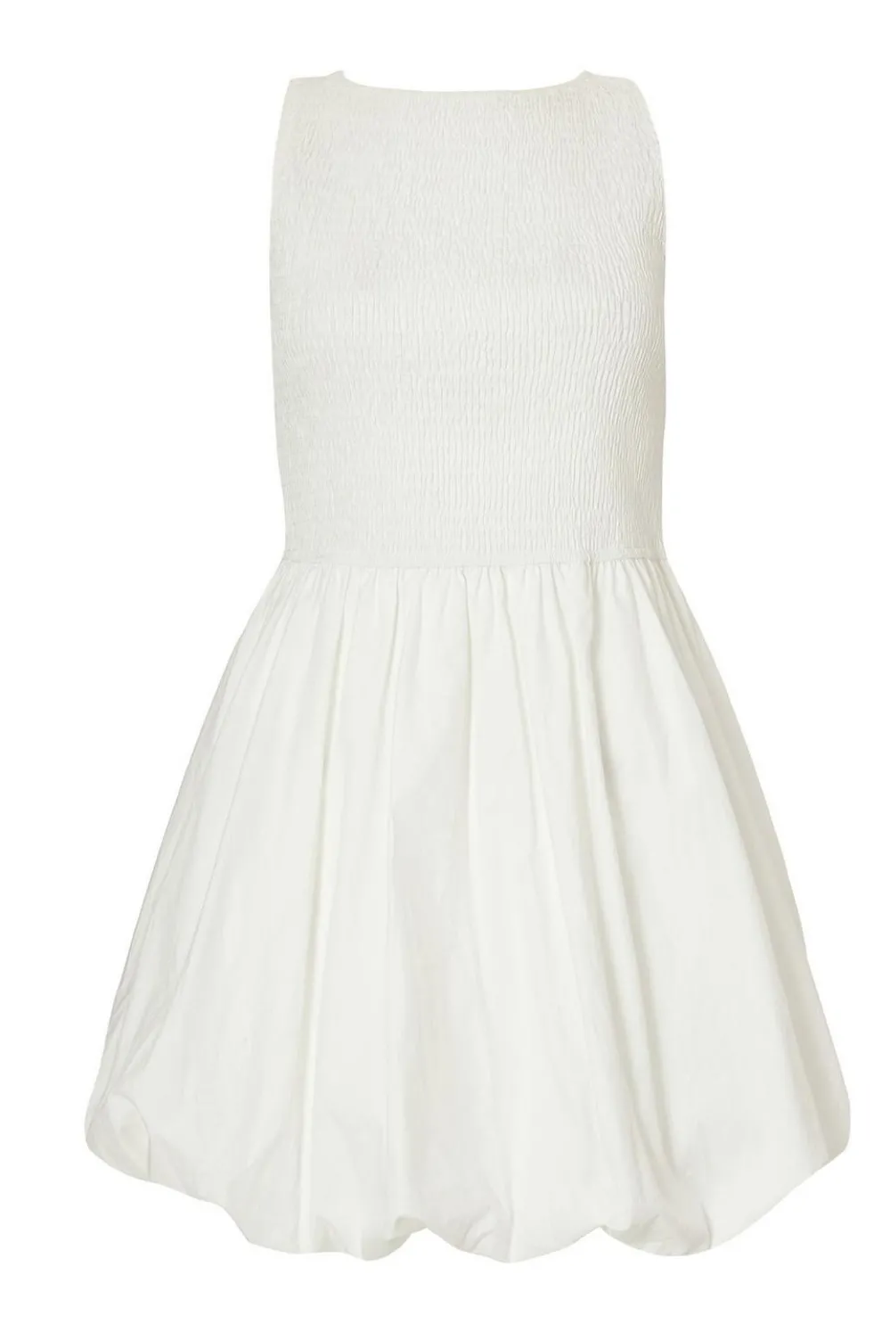 White Bubble Hem Mini Dress