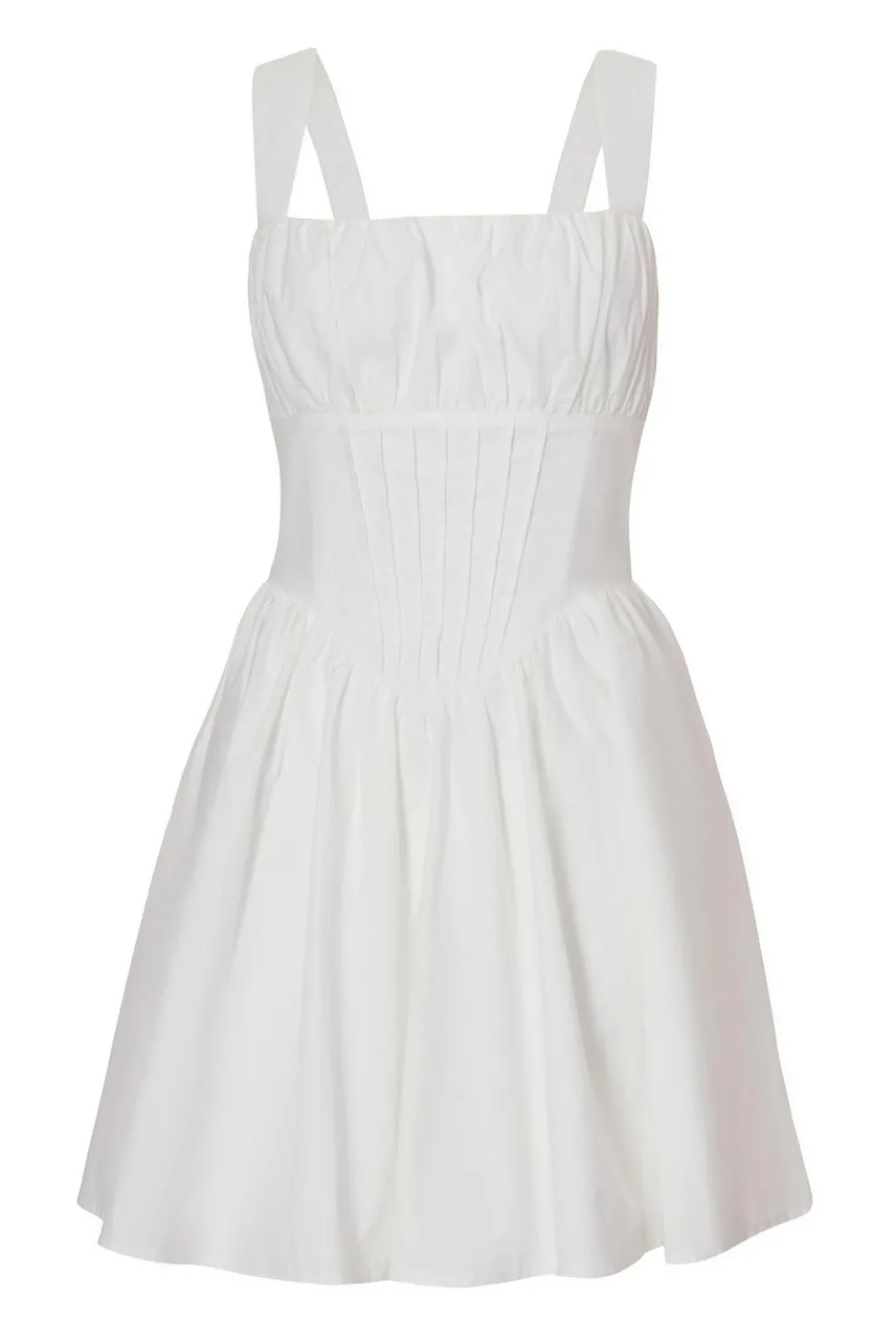 White Corset Detail Skater Dress