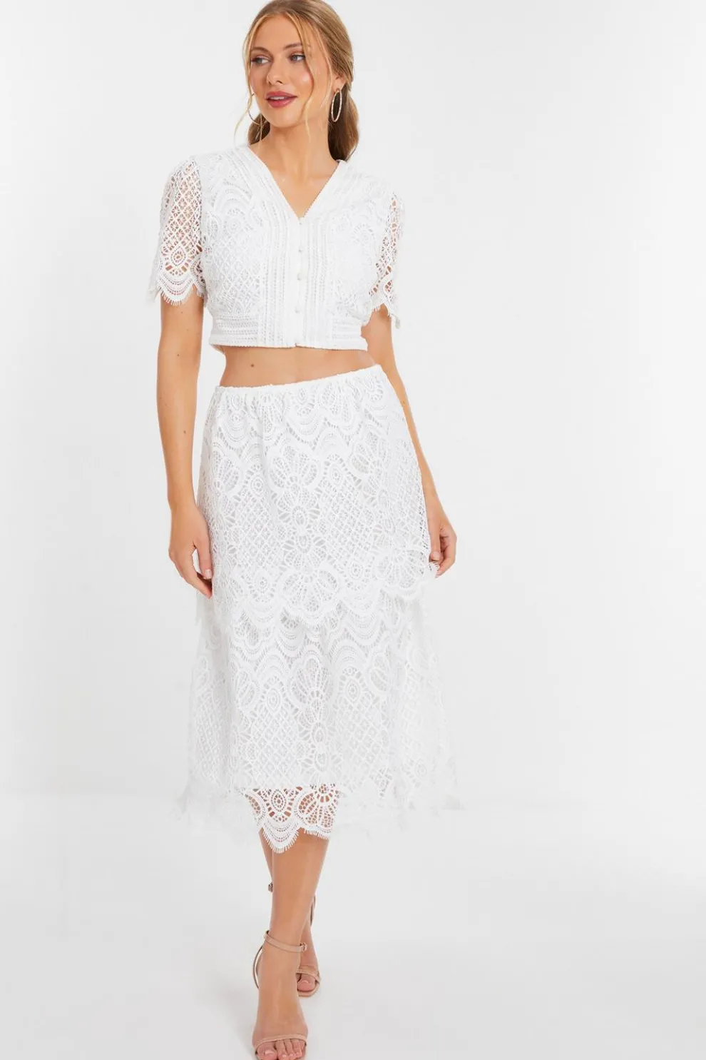 White Crochet Lace Skirt