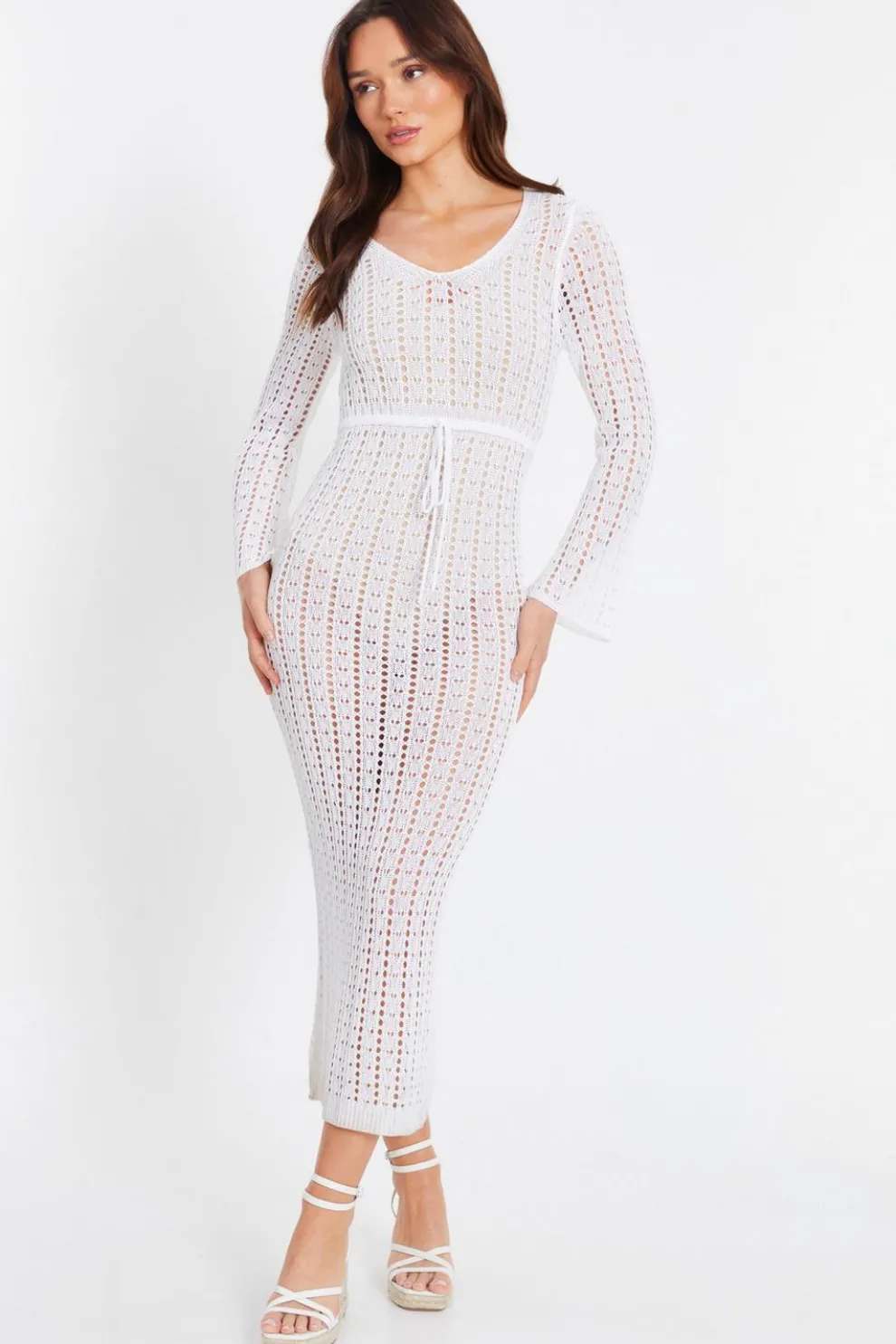 White Crochet Maxi Dress