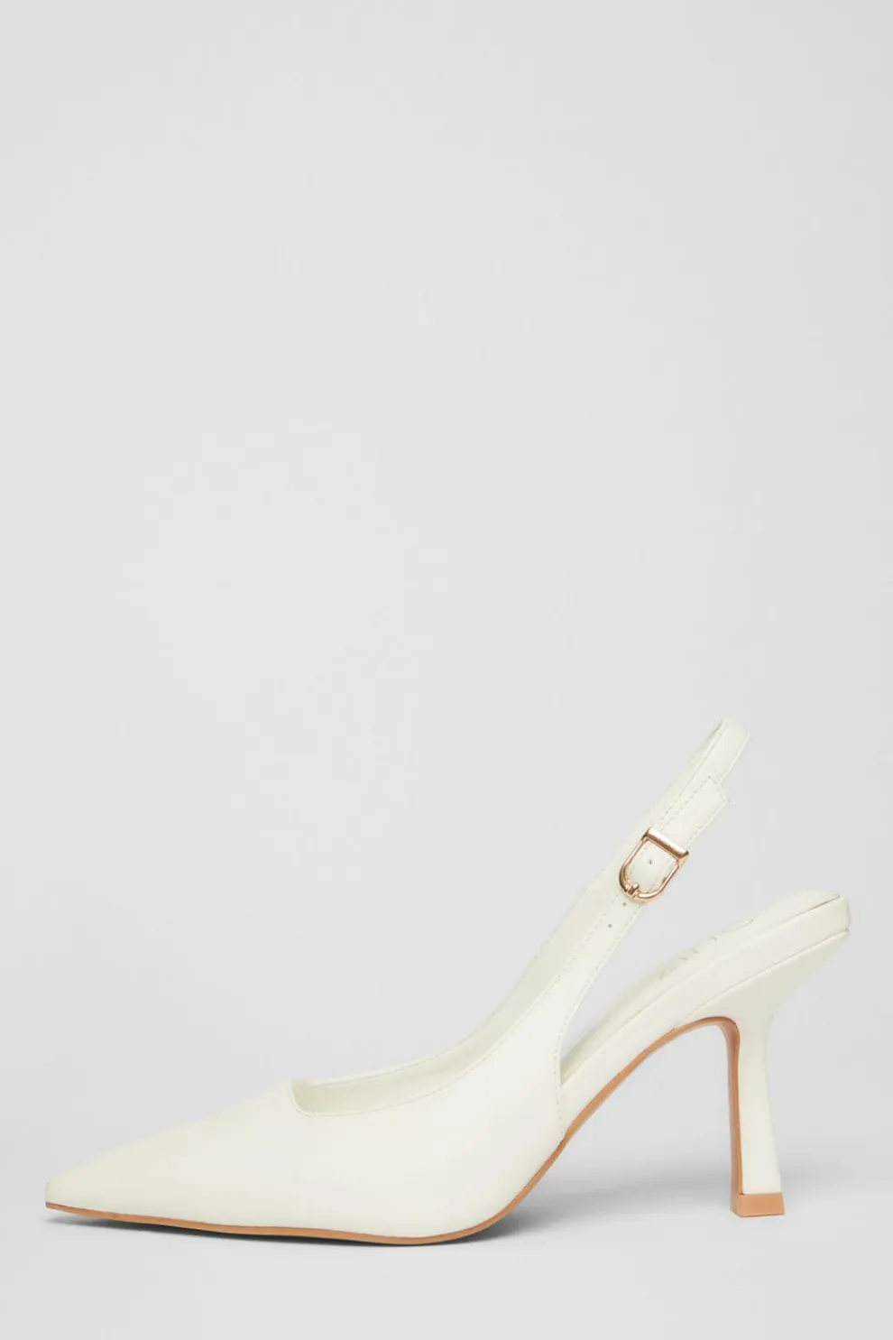 White Faux Leather Court Heels