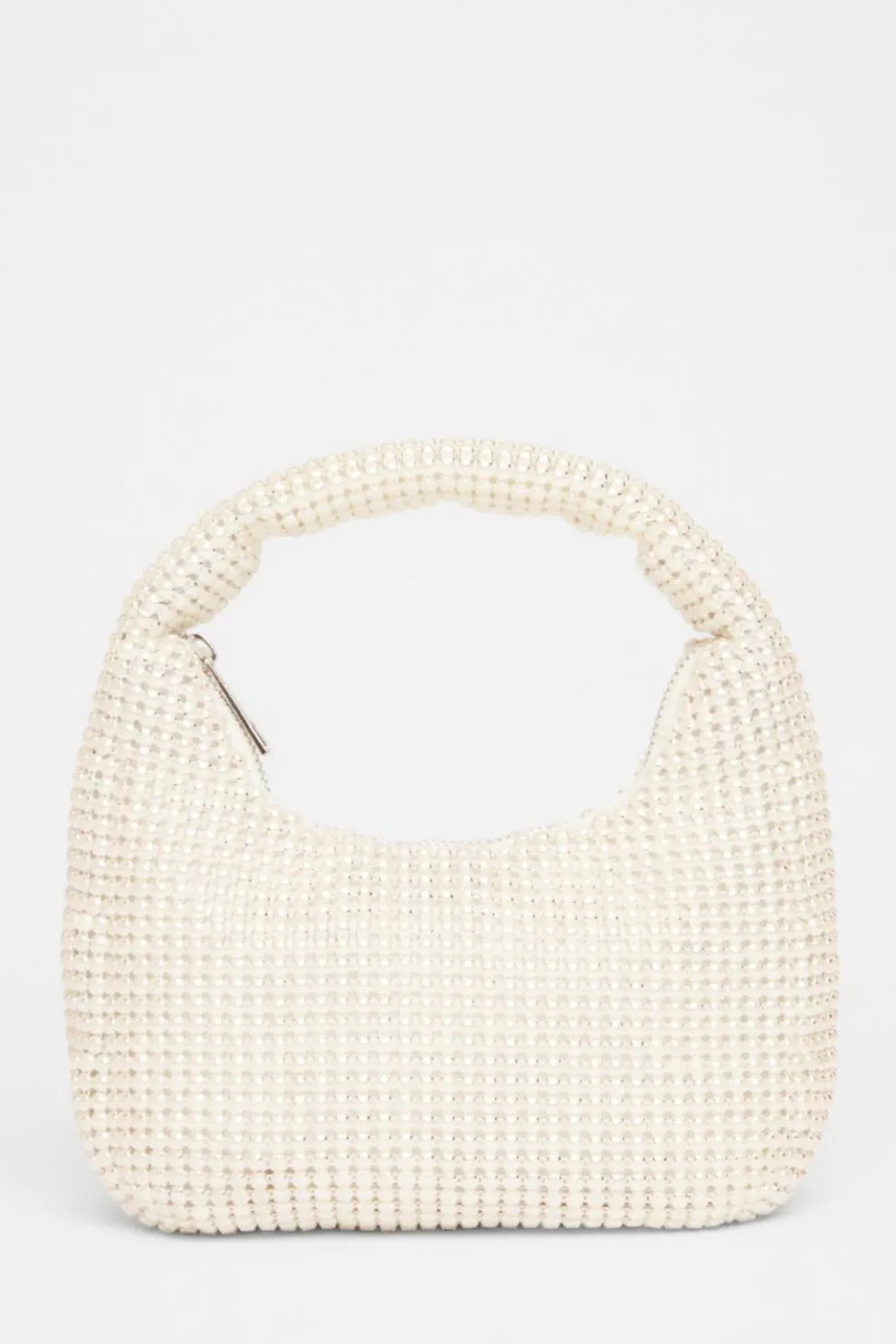 White Mini Pearl Pouch Bag