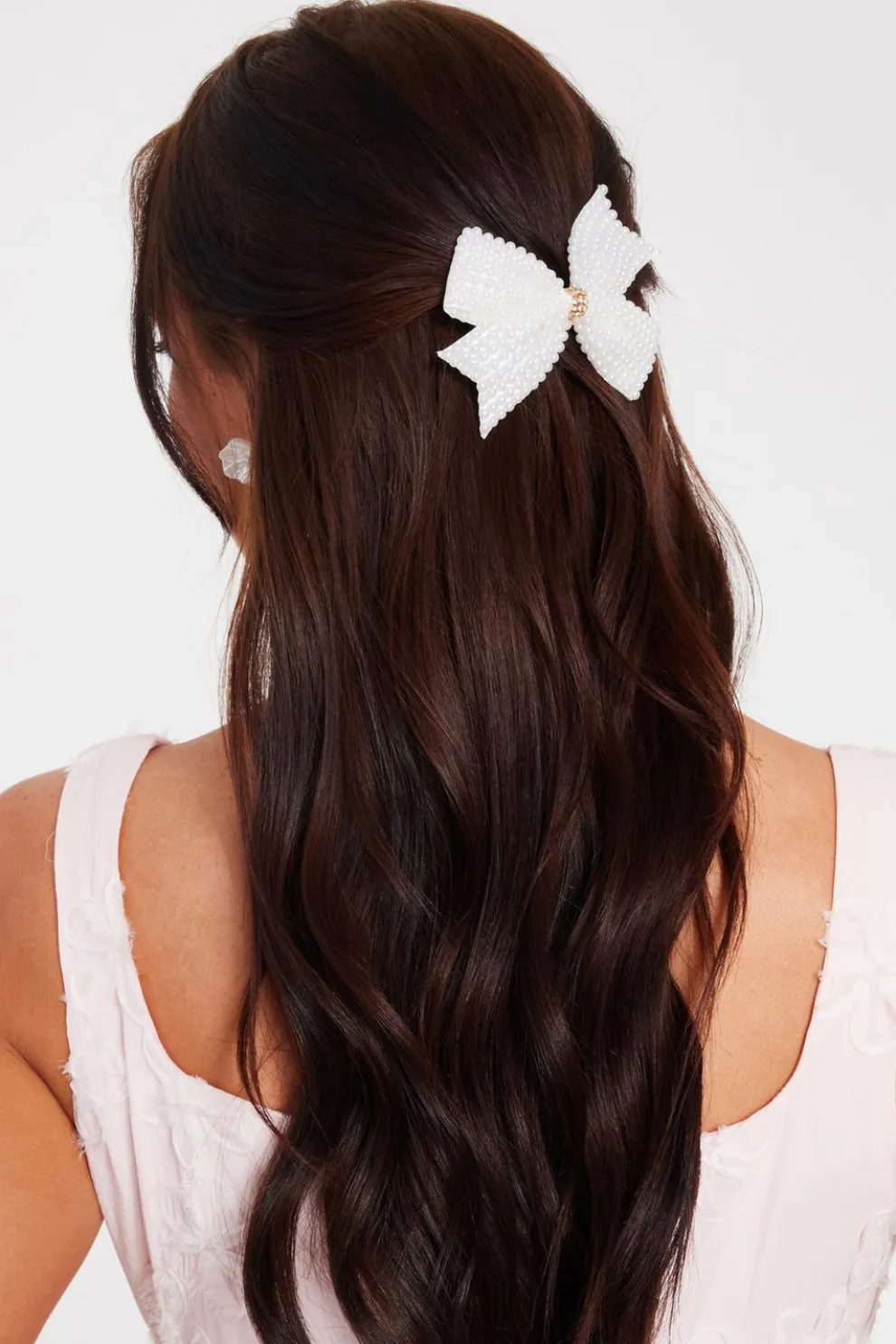 White Pearl Hair Bow