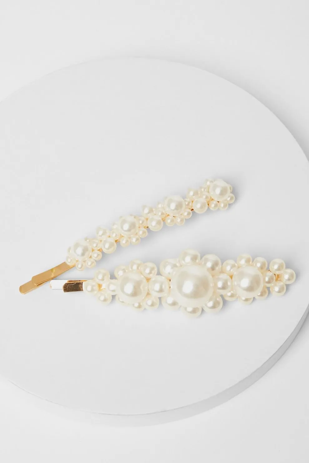 White Pearl Hair Slides