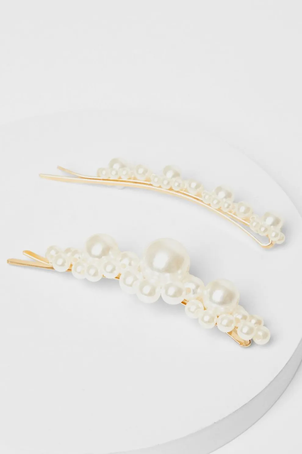 White Pearl Hair Slides