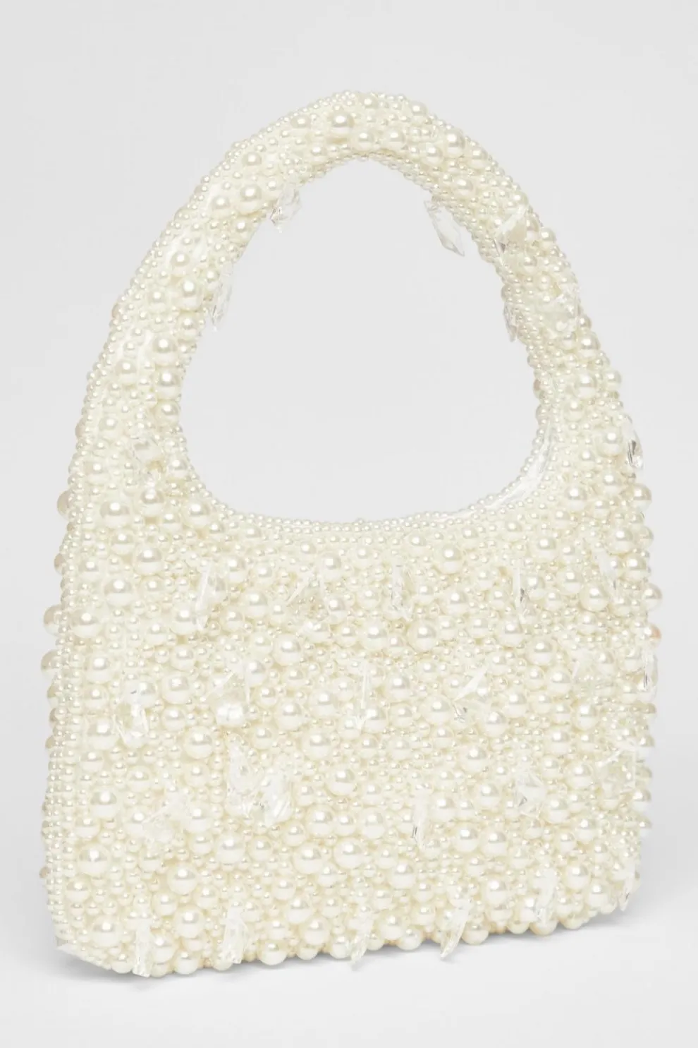 White Pearl Top Handle Bag