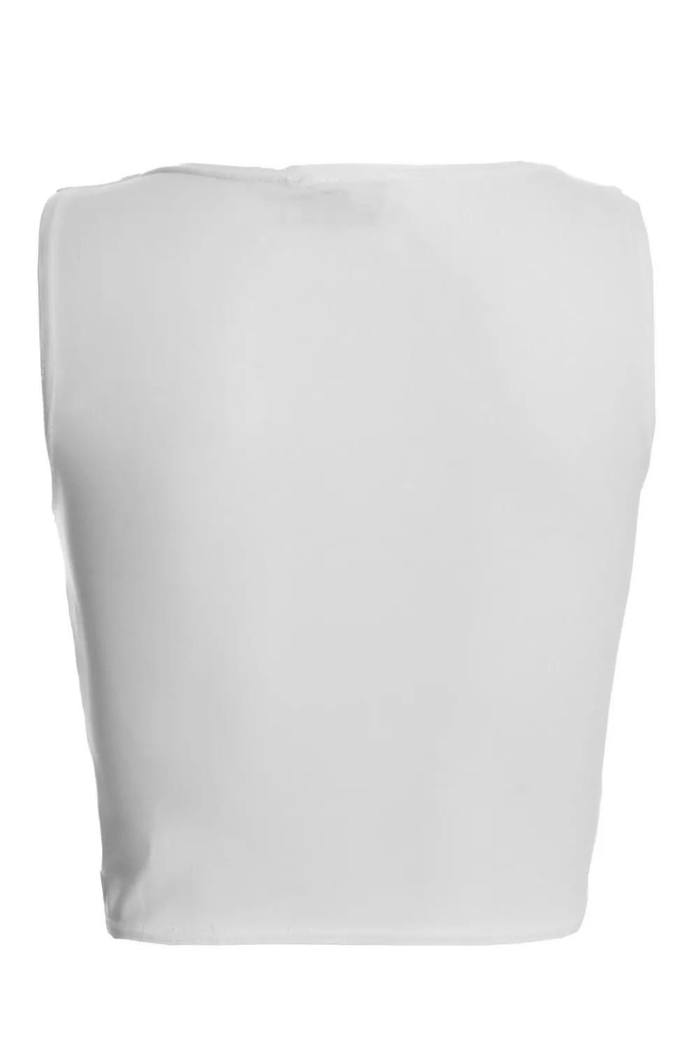 White Scoop Neck Crop Top