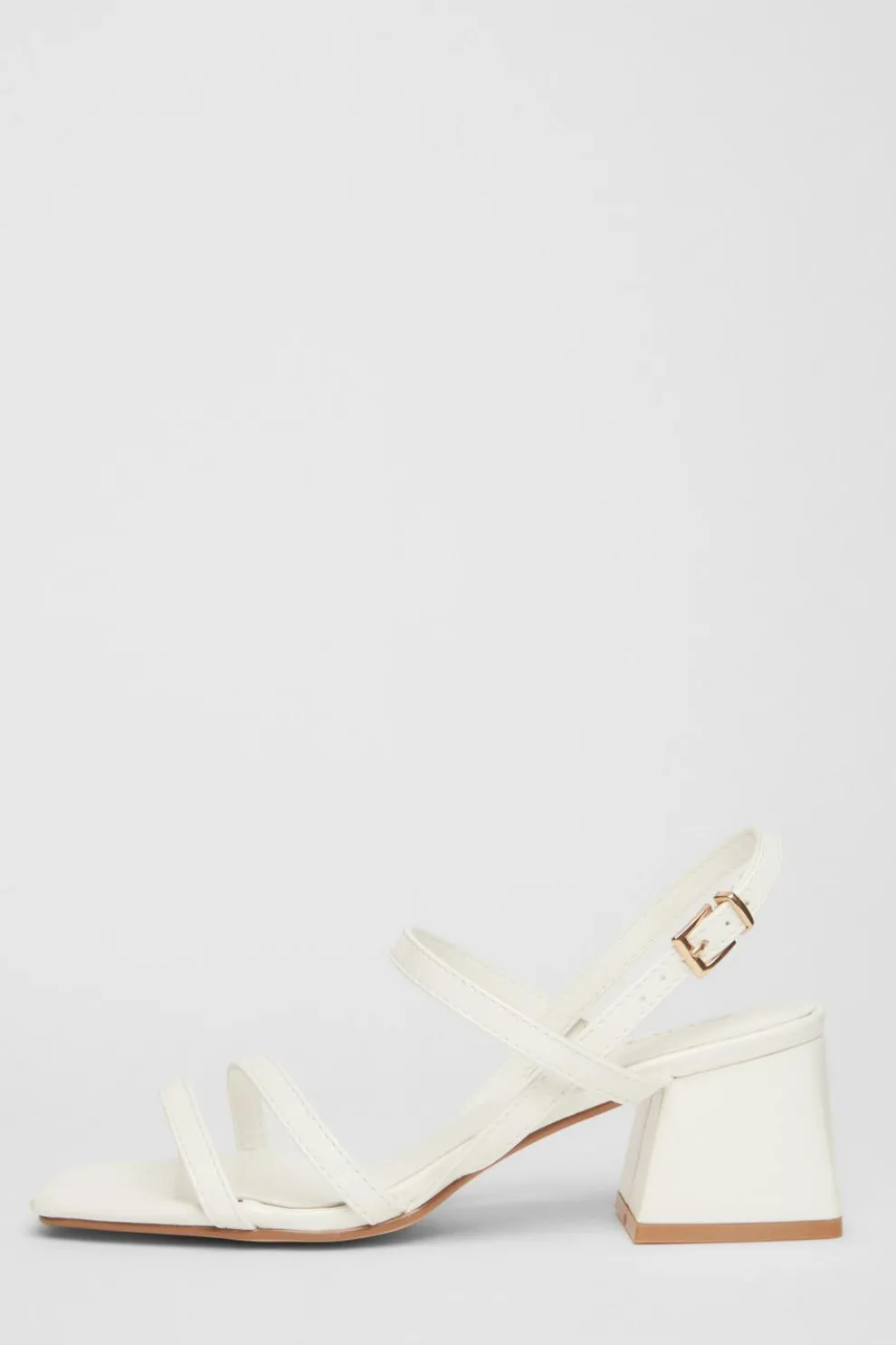 White Sling Back Heeled Sandal