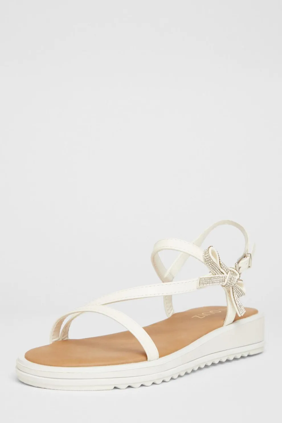 White Strappy Bow Detail Sandal