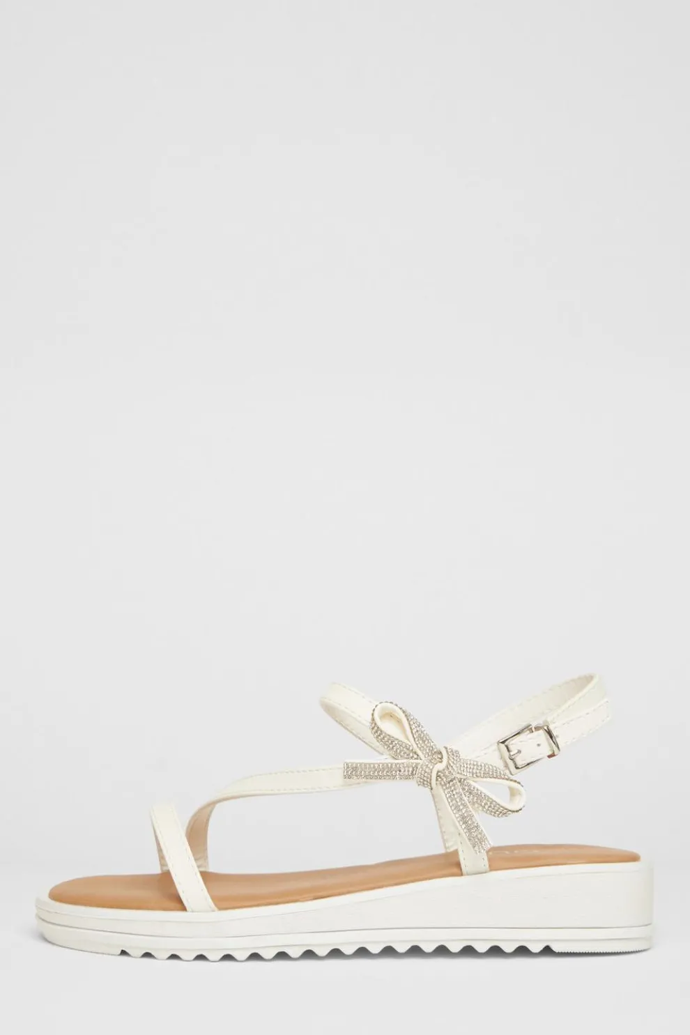 White Strappy Bow Detail Sandal
