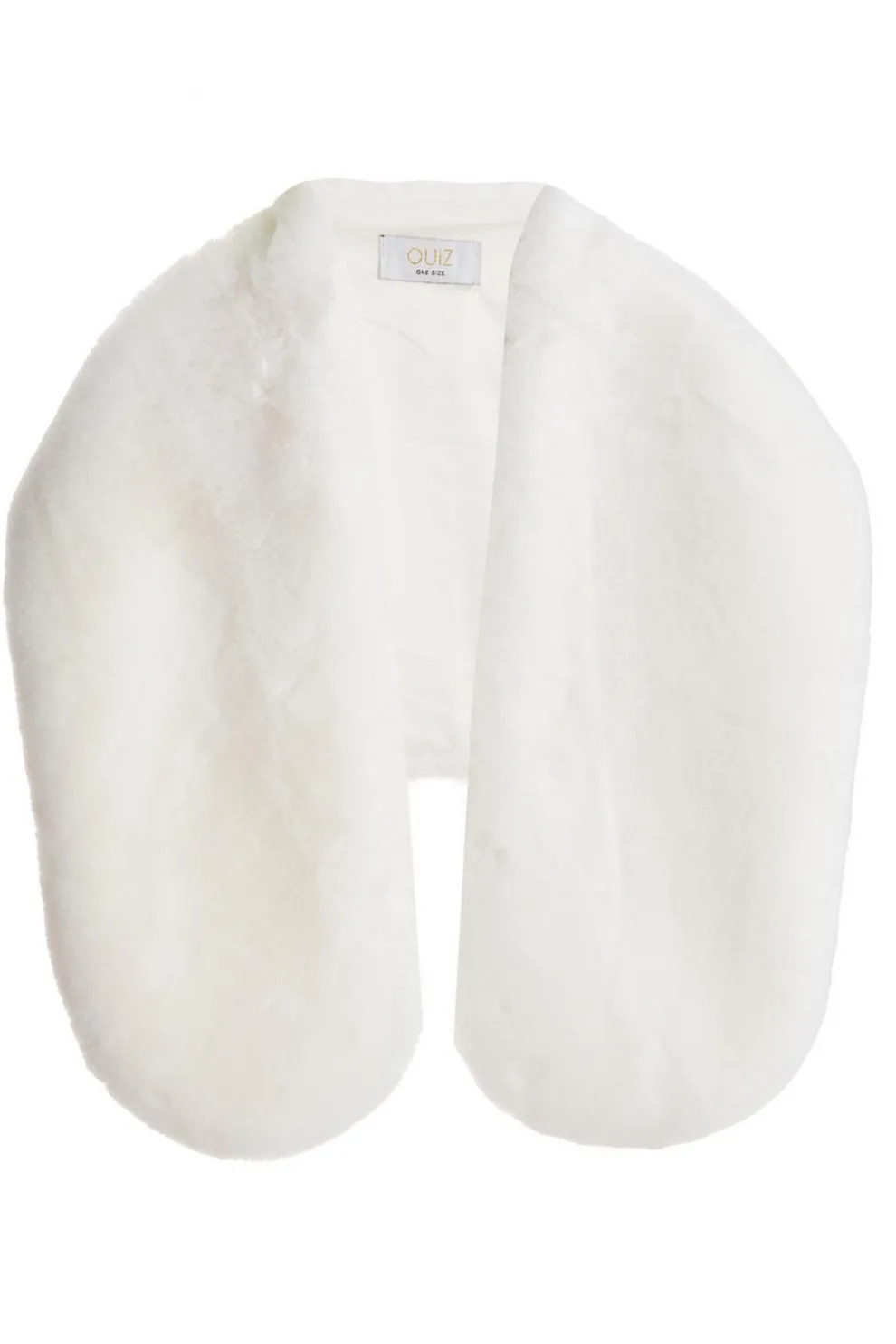 White Thick Faux Fur Wrap