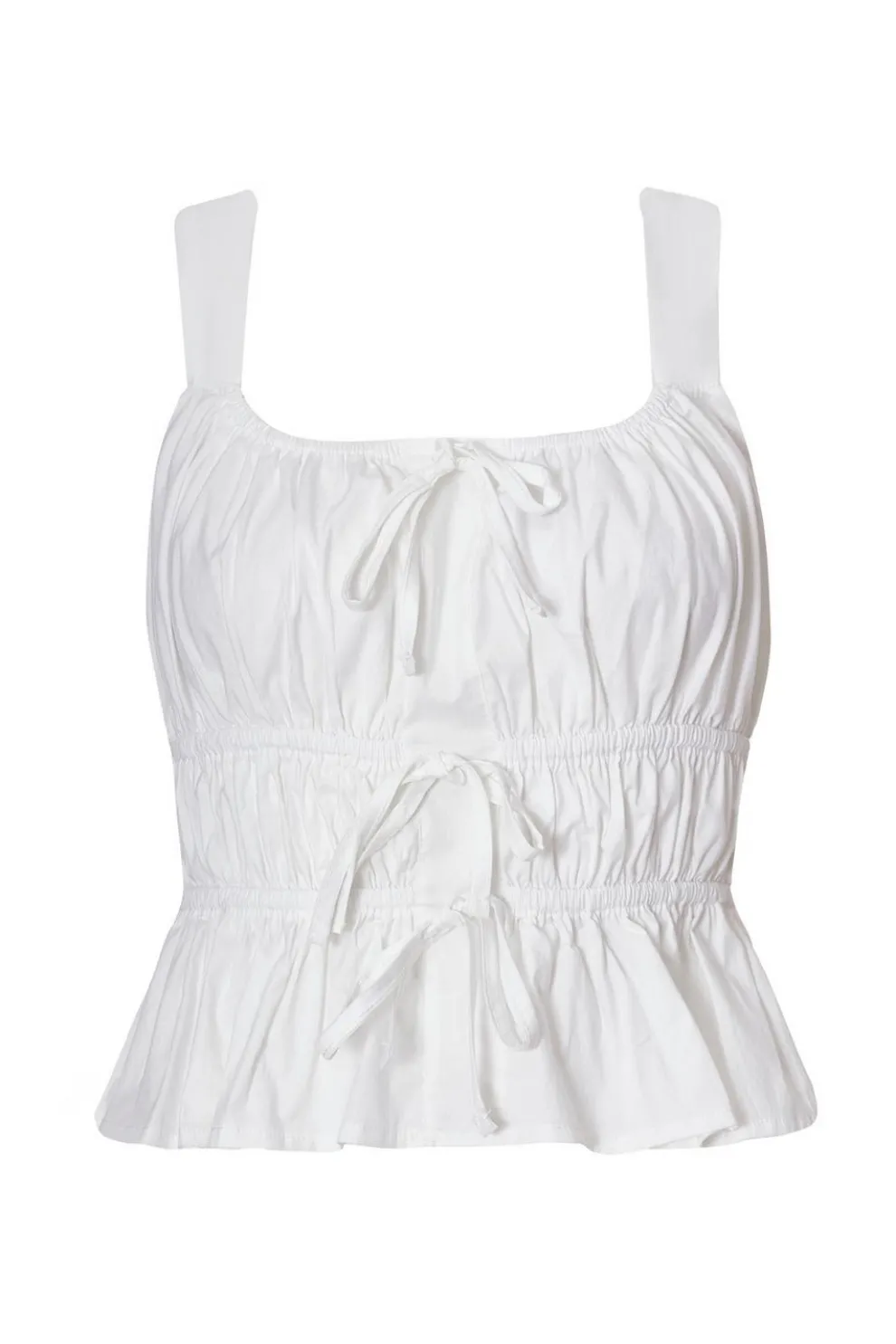 White Tie Detail Crop Top