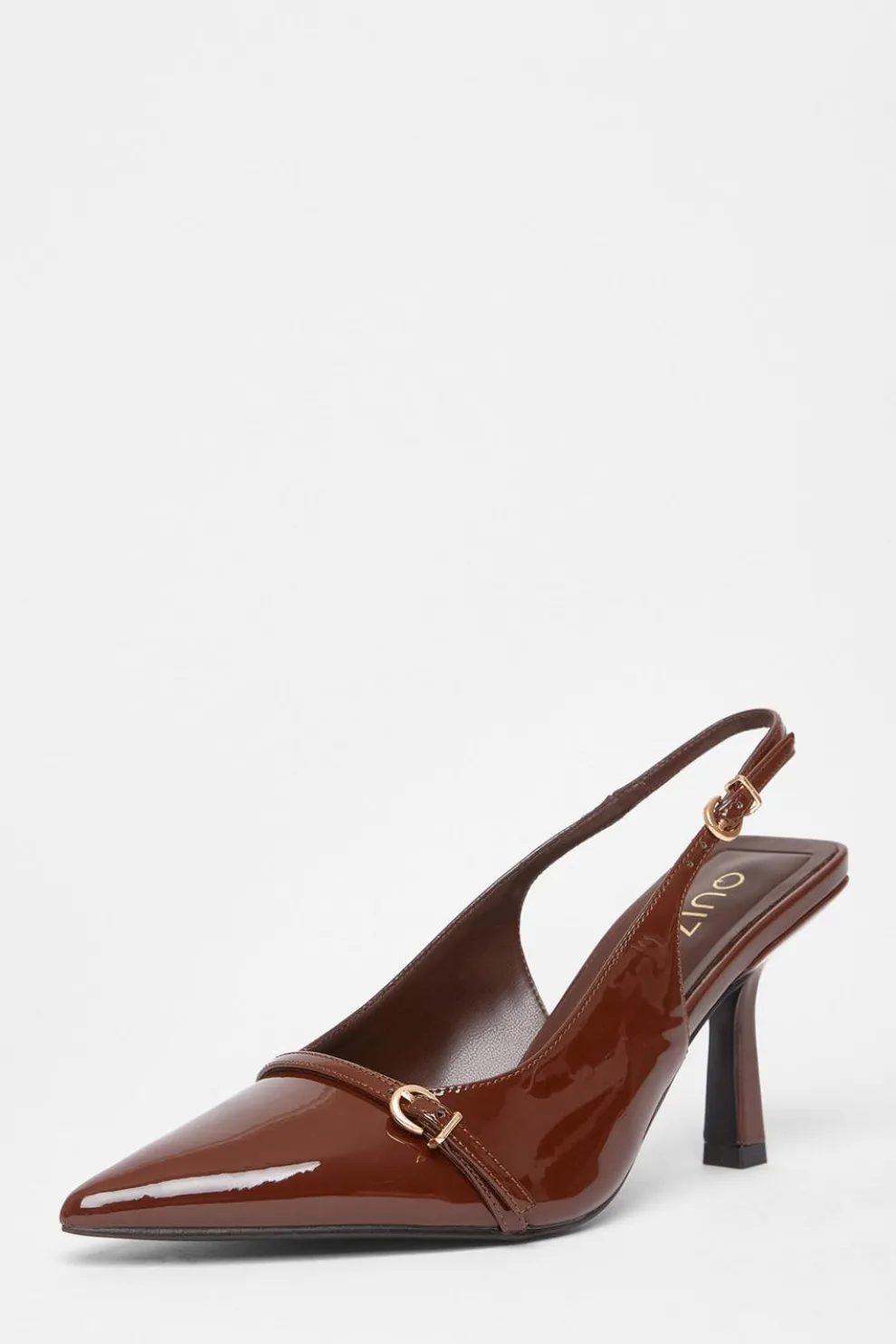 Wide Fit Brown Slingback Court Heels