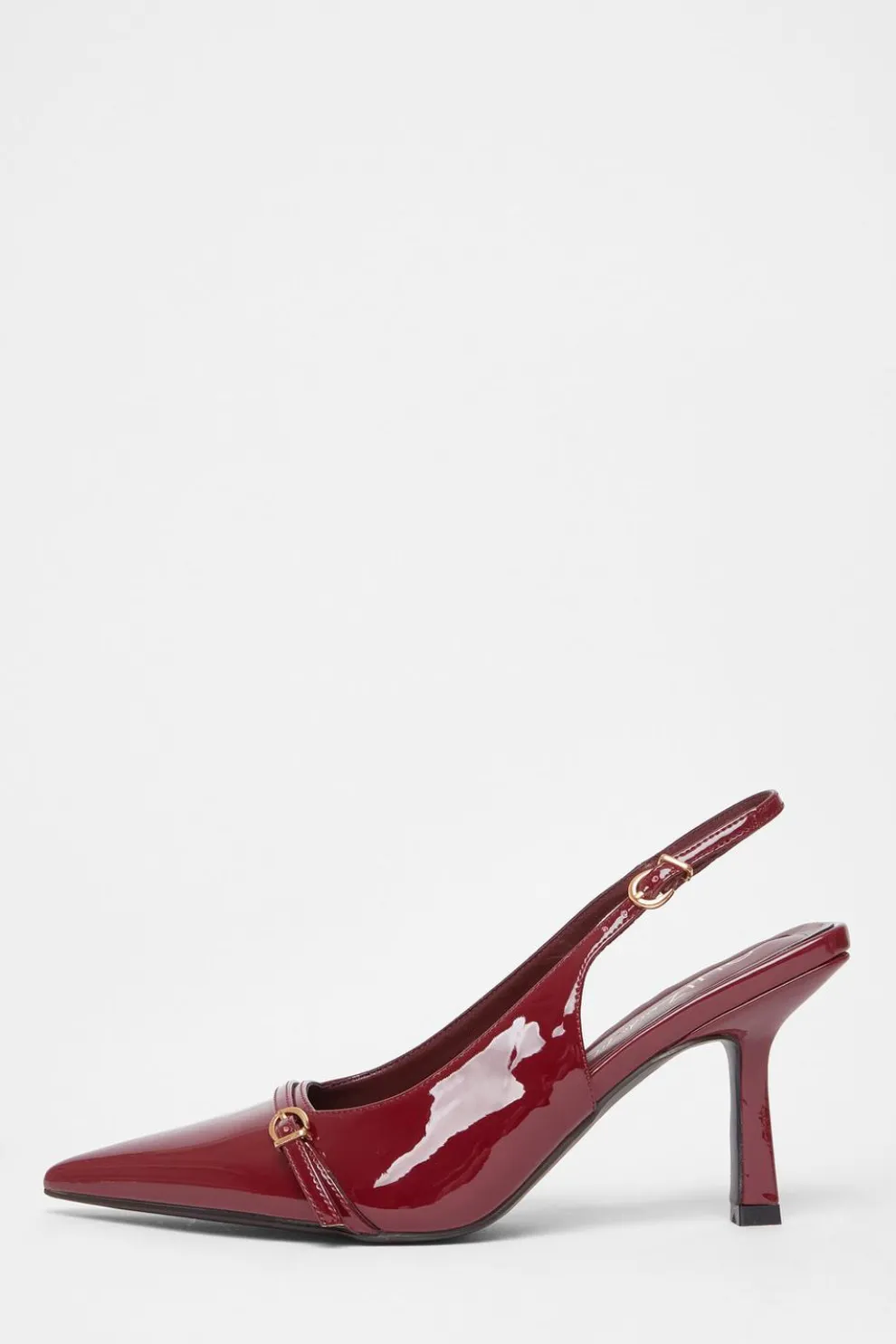 Wide Fit Dark Red Slingback Court Heels