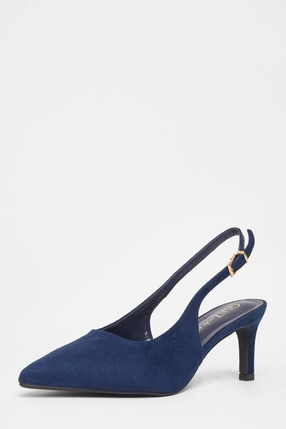Wide Fit Navy Slingback Court Heels